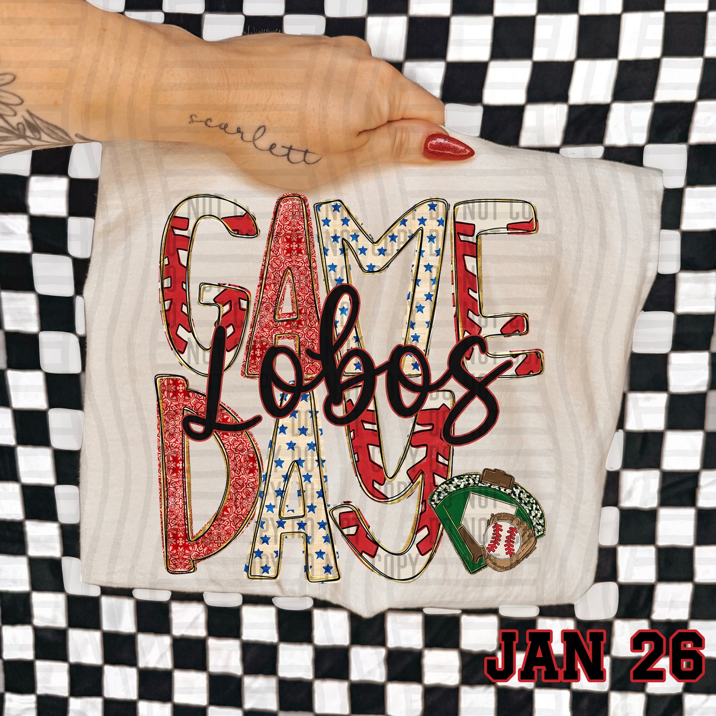 Game Day BASEBALL- Custom + DROPDOWN - 300 DPI digital download
