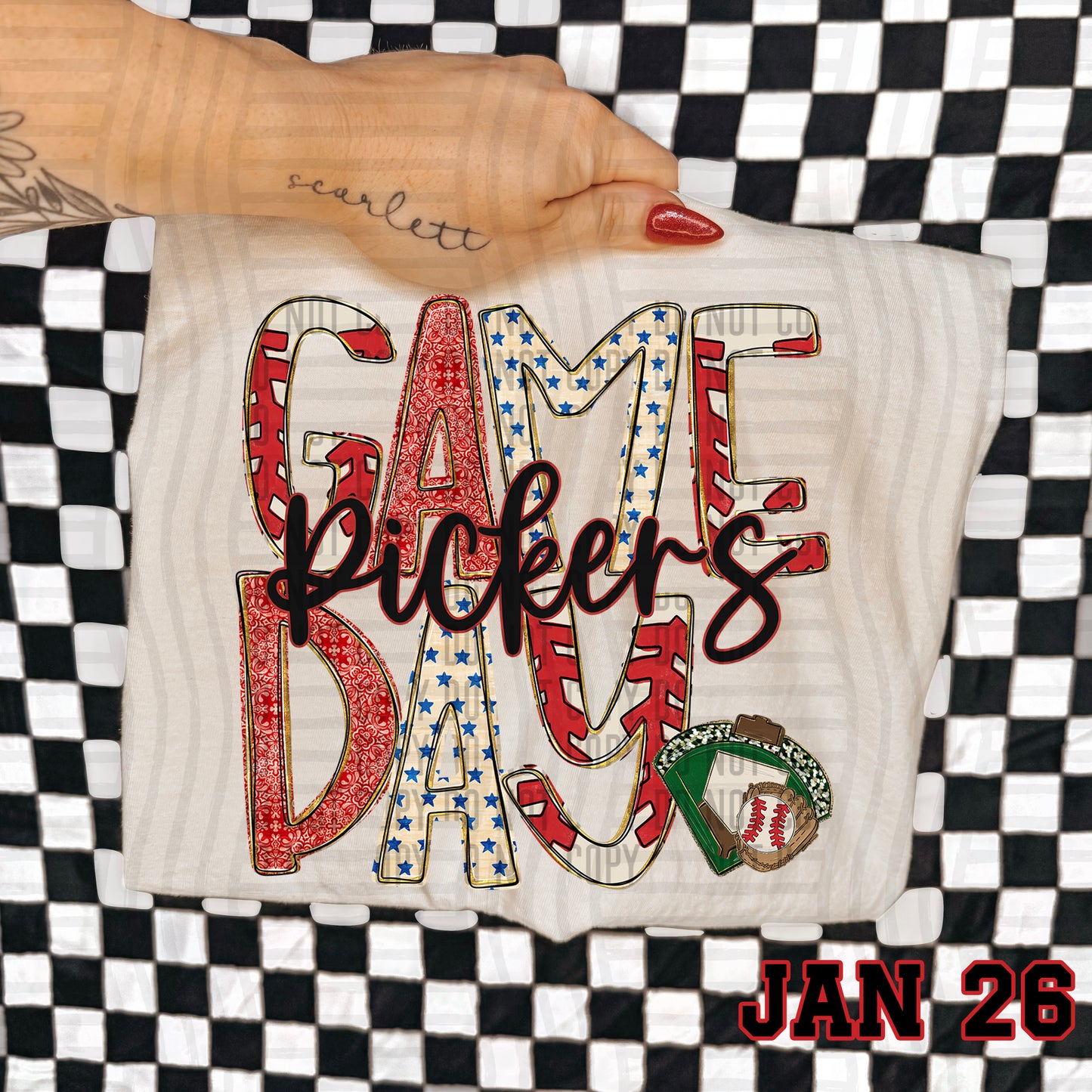 Game Day BASEBALL- Custom + DROPDOWN - 300 DPI digital download