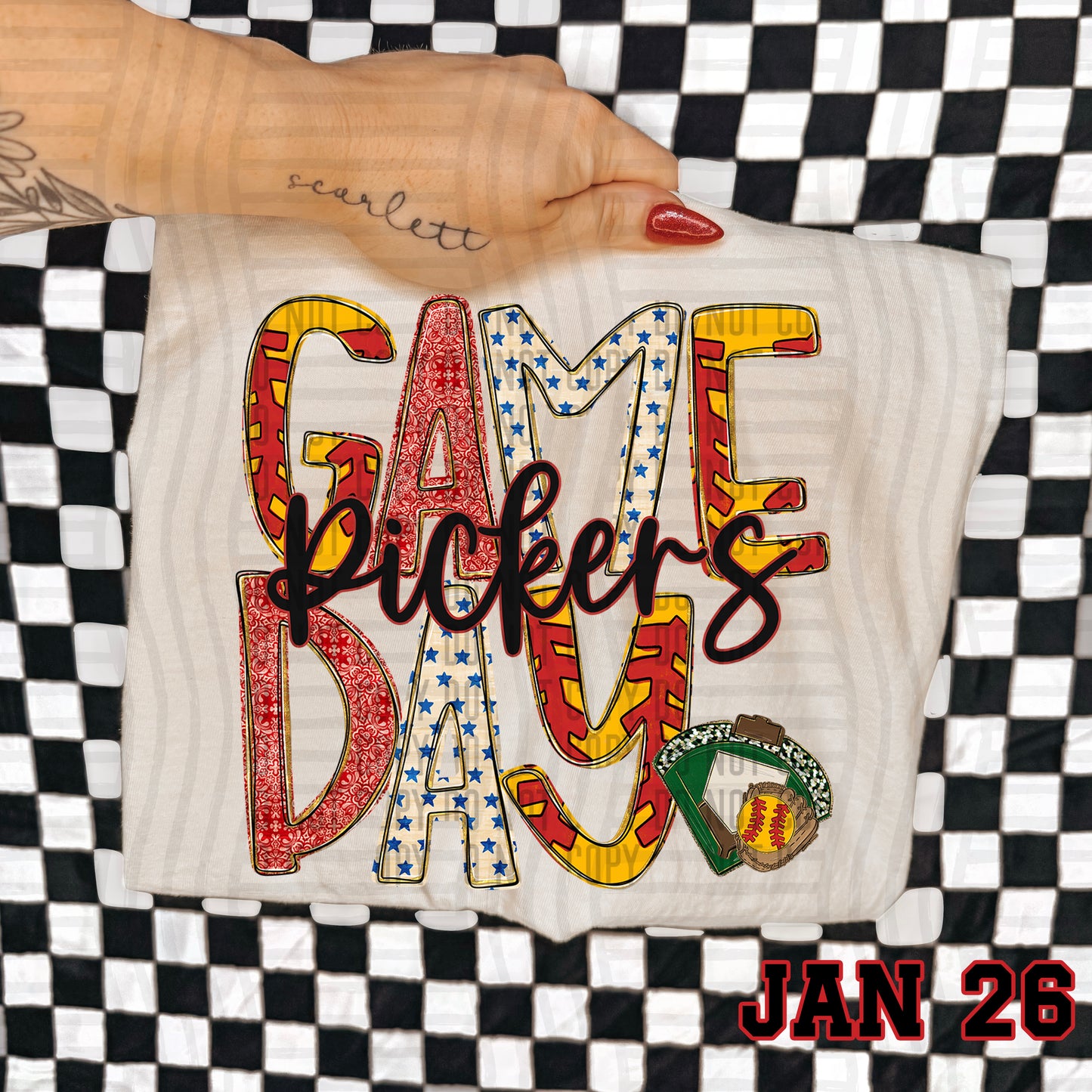 Game Day Softball- Custom + DROPDOWN - 300 DPI digital download