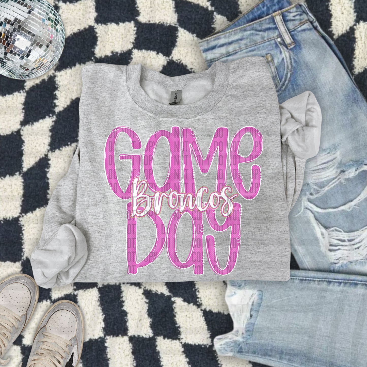 Pink - GAME DAY Doodles - 300 dpi Digital Download