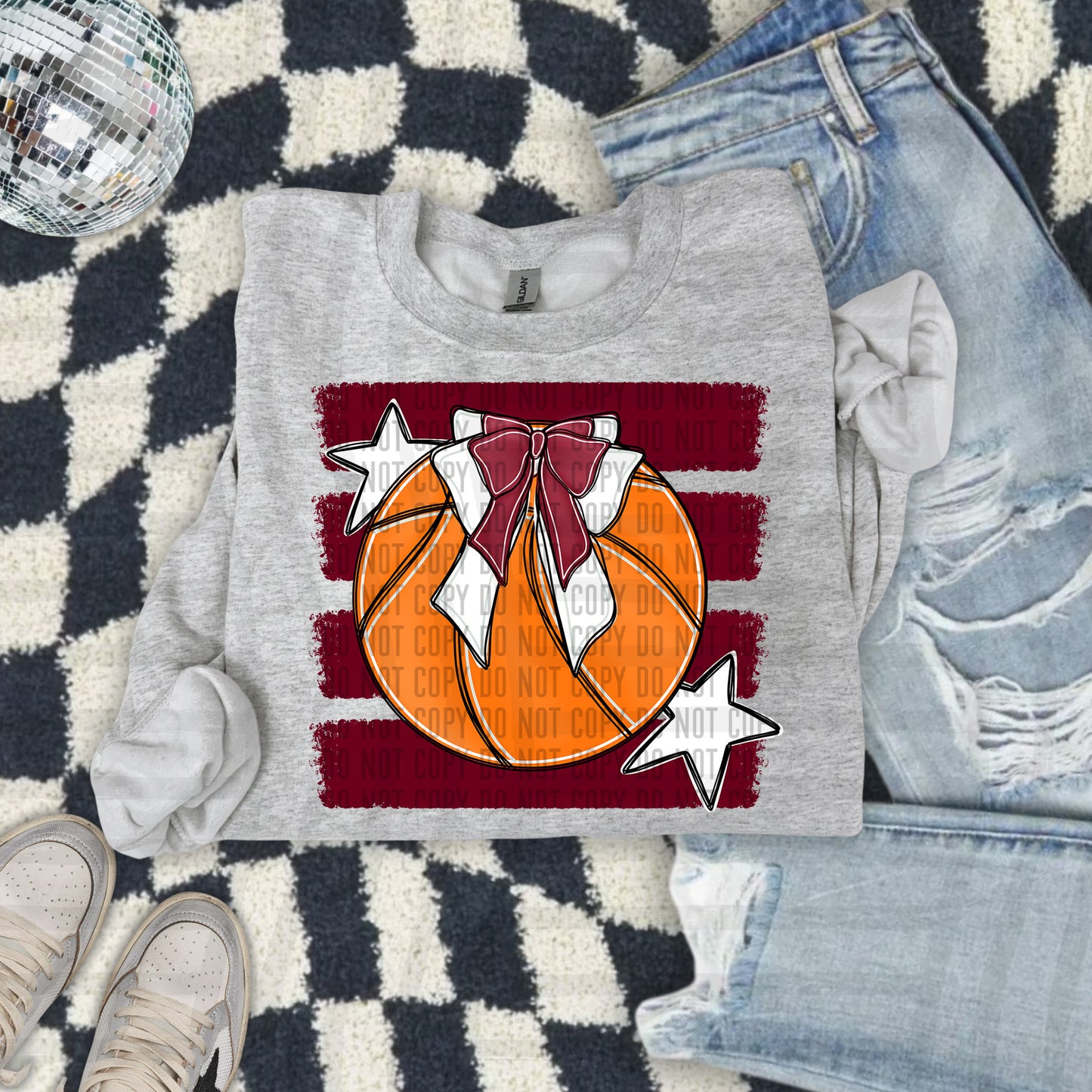 BASKETBALL BOW CC 2608-0010- Color Dropdown Digital Download 300DPI PNG FILE