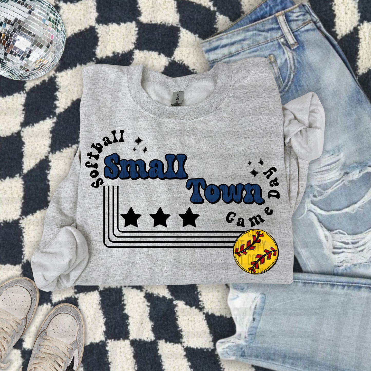 SOFTBALL - Small town - Color Dropdown Digital Download 300DPI PNG FILE