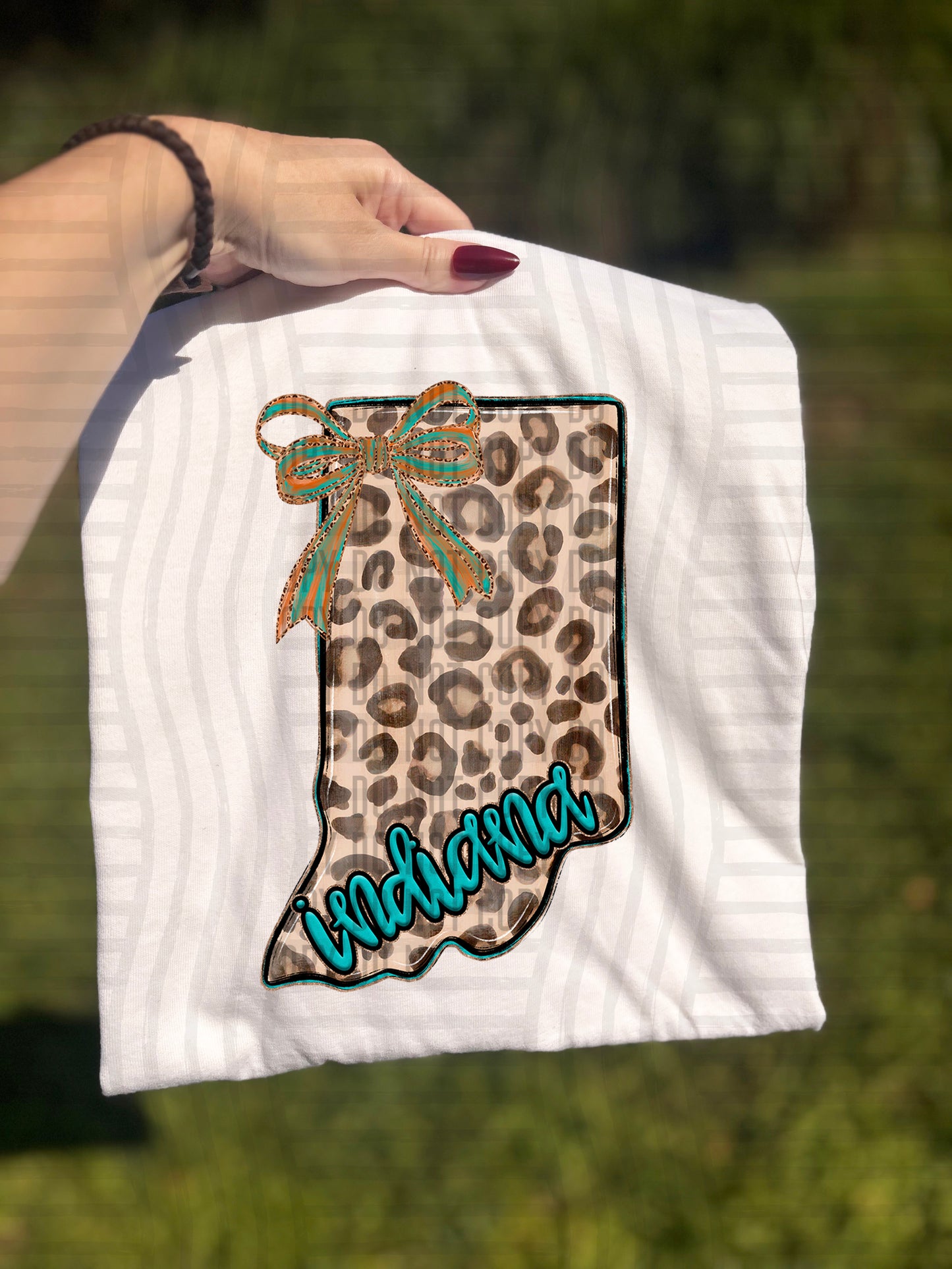 PICK A STATE -  Teal and Leopard - Digital download 300DPI PNG FILE