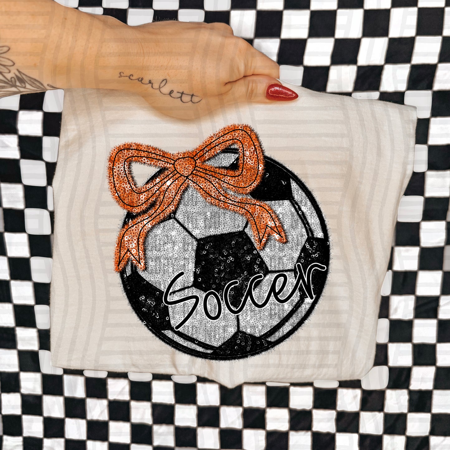 Soccer script -Faux sequin- Color Dropdown Digital Download 300DPI PNG FILE