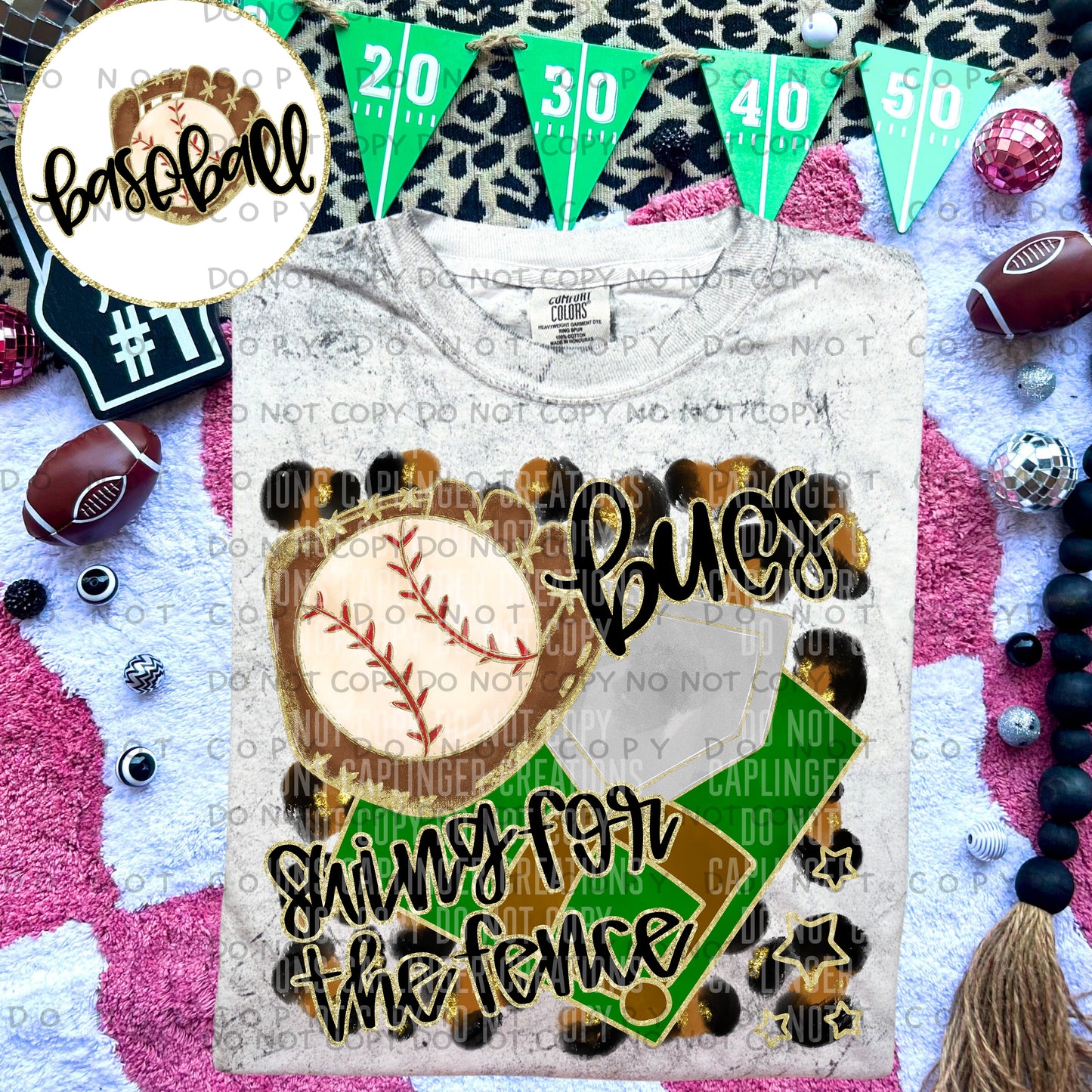 Swing for the fence - Animal Print BASEBALL with optional sleeve/front- DROPDOWN + CUSTOM - Digital Download 300DPI PNG FILE