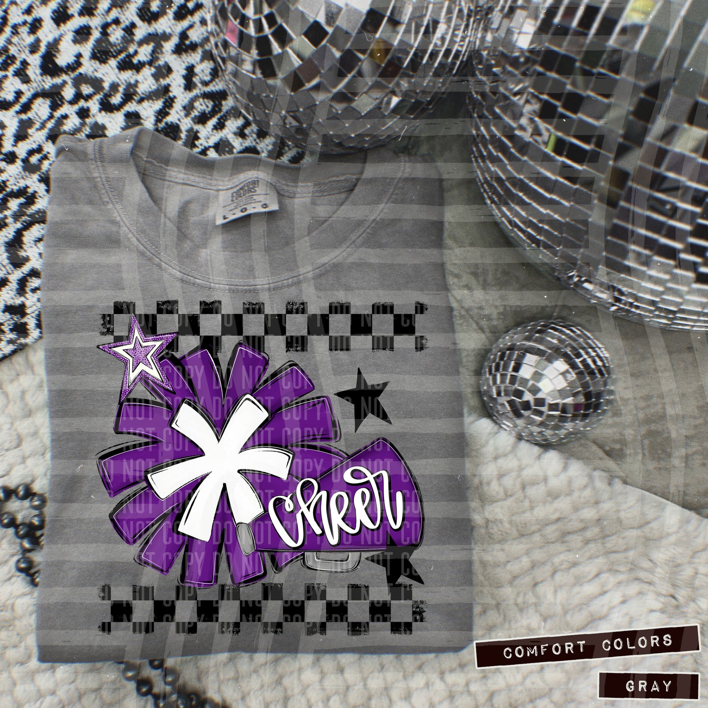 Cheer - pom/megaphone Collage - Can add names - not for digital resale-  Color Dropdown Digital Download 300DPI PNG FILE