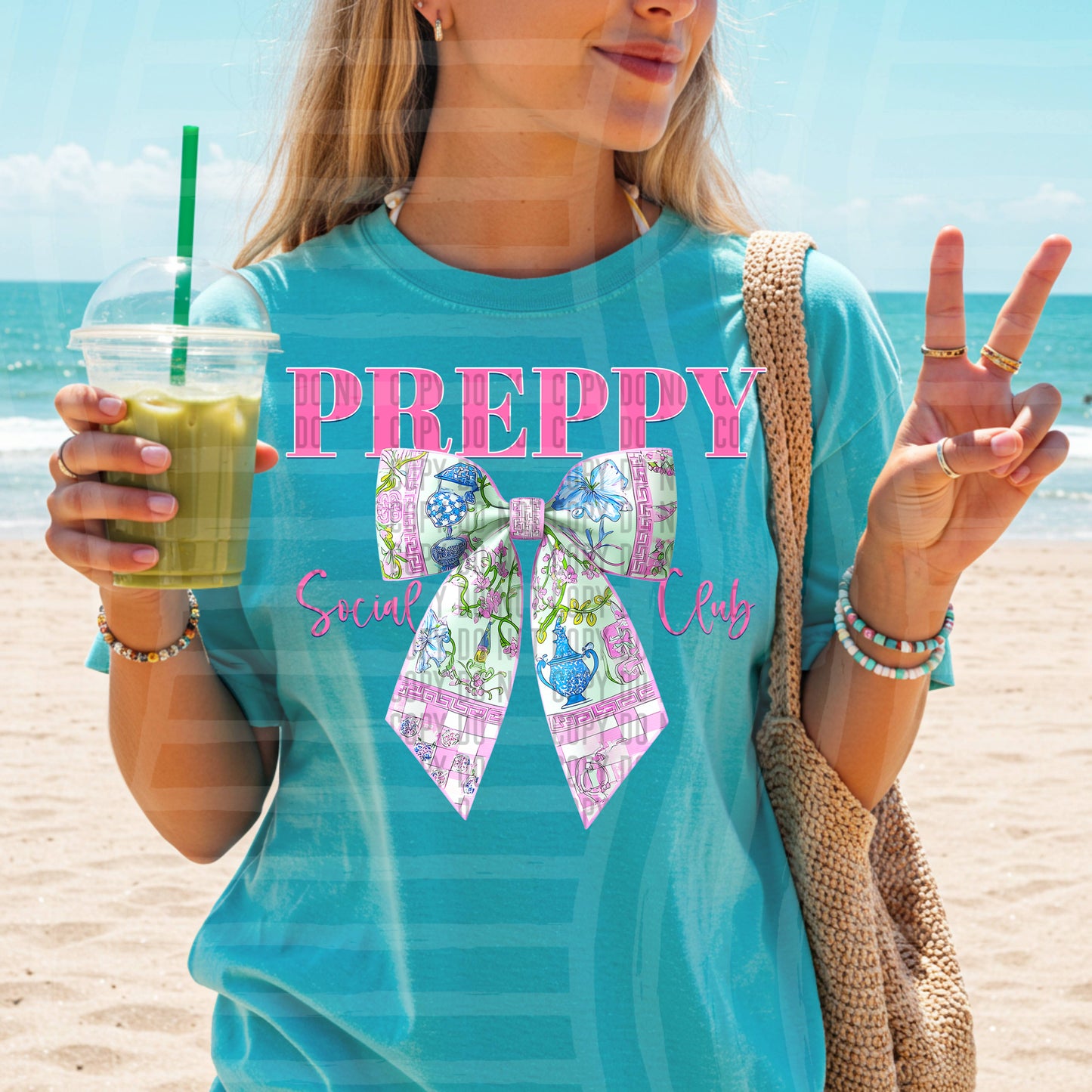 Preppy Bow Social club -  Digital Download 300DPI PNG FILE
