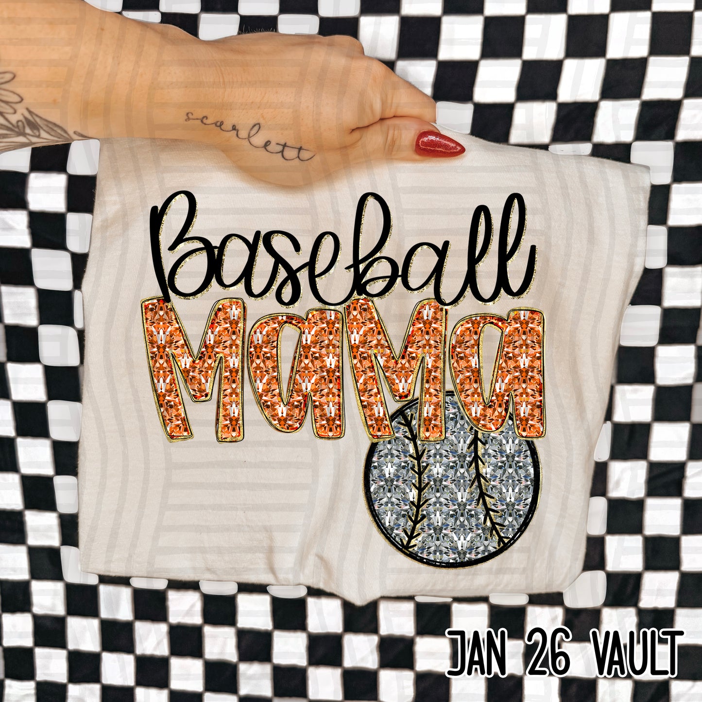 Baseball Mama Bling - Faux Diamonds - Color Dropdown Digital Download 300DPI PNG FILE