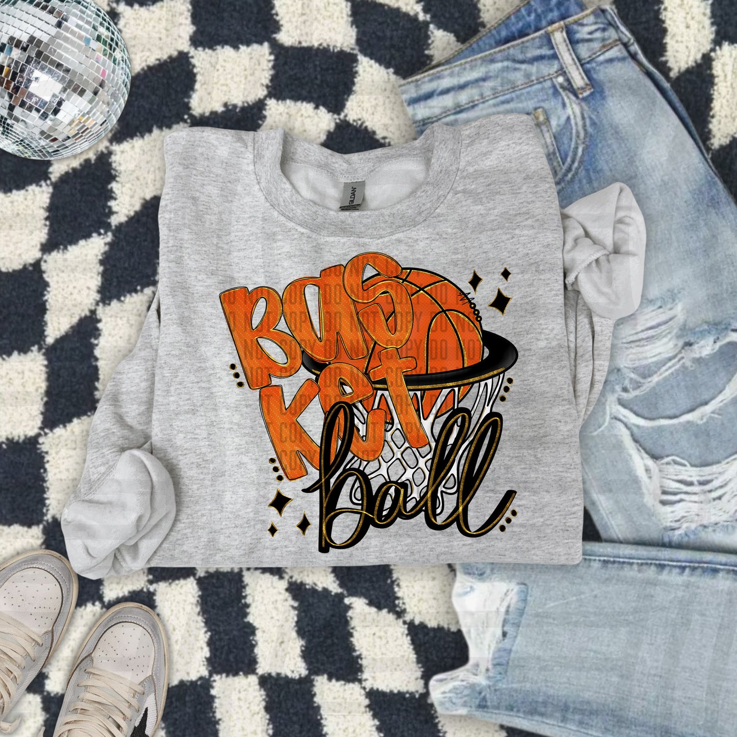 Basketball hoop -Color Dropdown Digital Download 300DPI PNG FILE