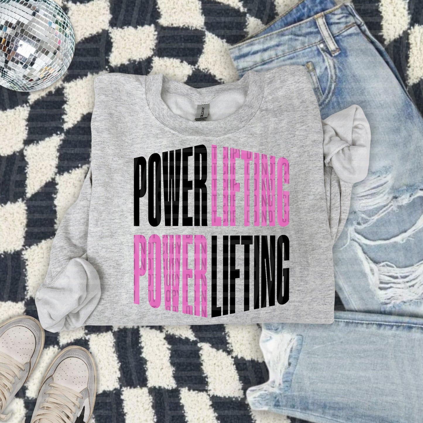 POWERLIFTING word art - Color Dropdown Digital Download 300DPI PNG FILE