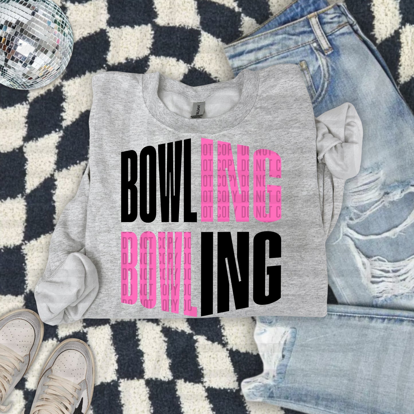 BOWLING word art - Color Dropdown Digital Download 300DPI PNG FILE
