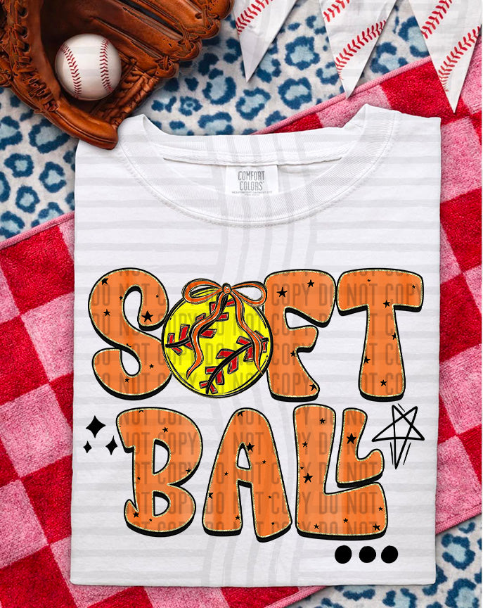 Softball Retro - Color Dropdown Digital Download 300DPI PNG FILE
