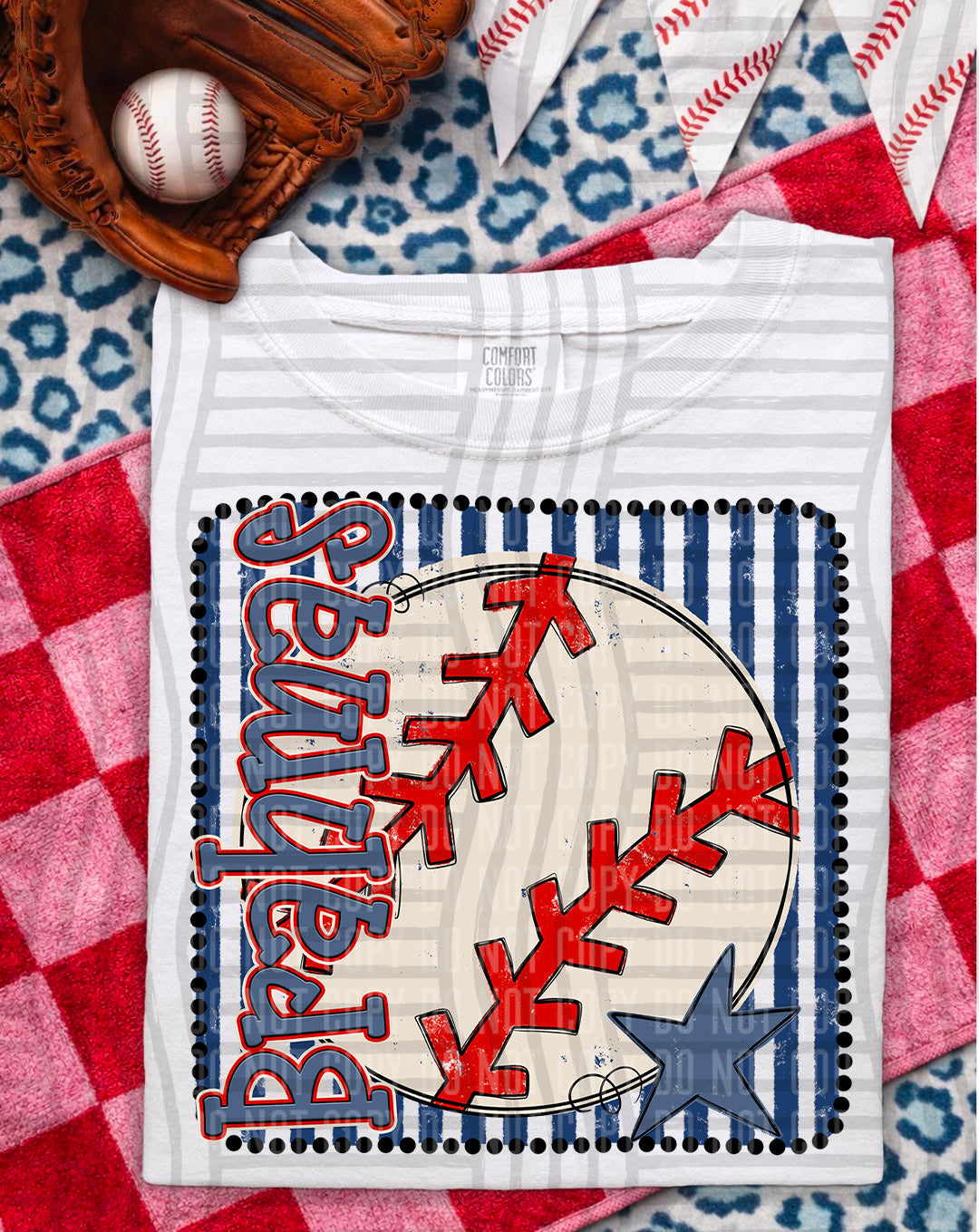 Baseball RWB Framed -  Custom + DROPDOWN - 300 DPI digital download