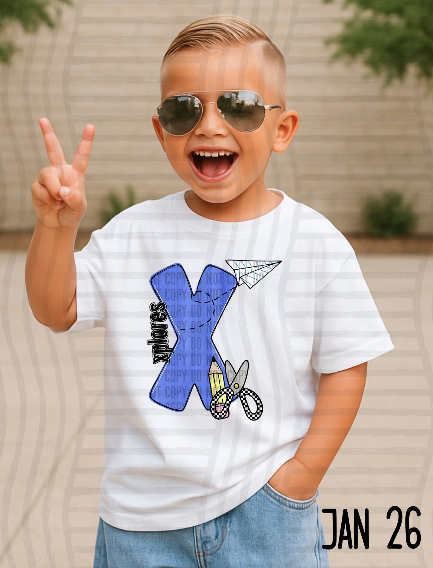 Blue Checks Initials School - Custom + DROPDOWN - 300 DPI digital download