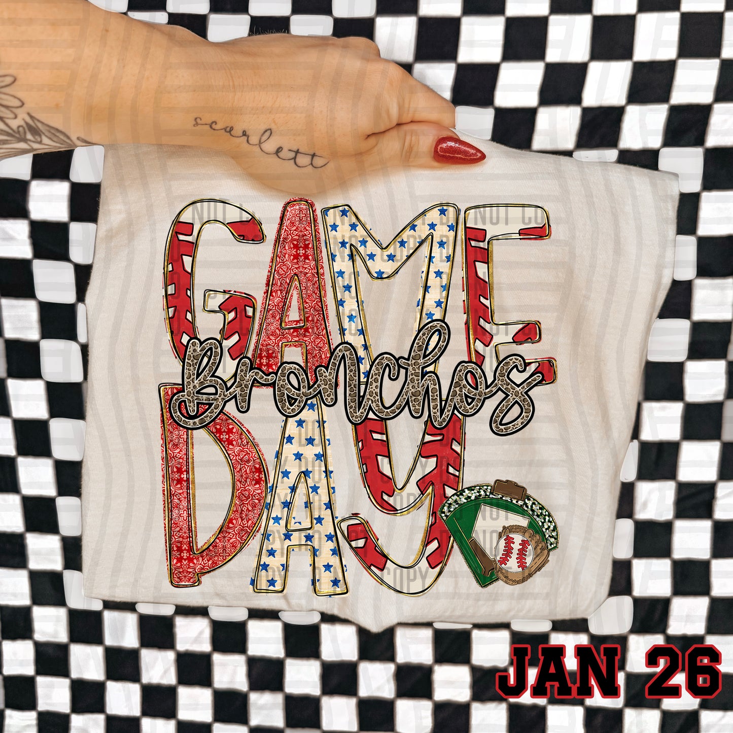 Game Day Baseball LEOPARD PRINT CENTER - Custom + DROPDOWN - 300 DPI digital download