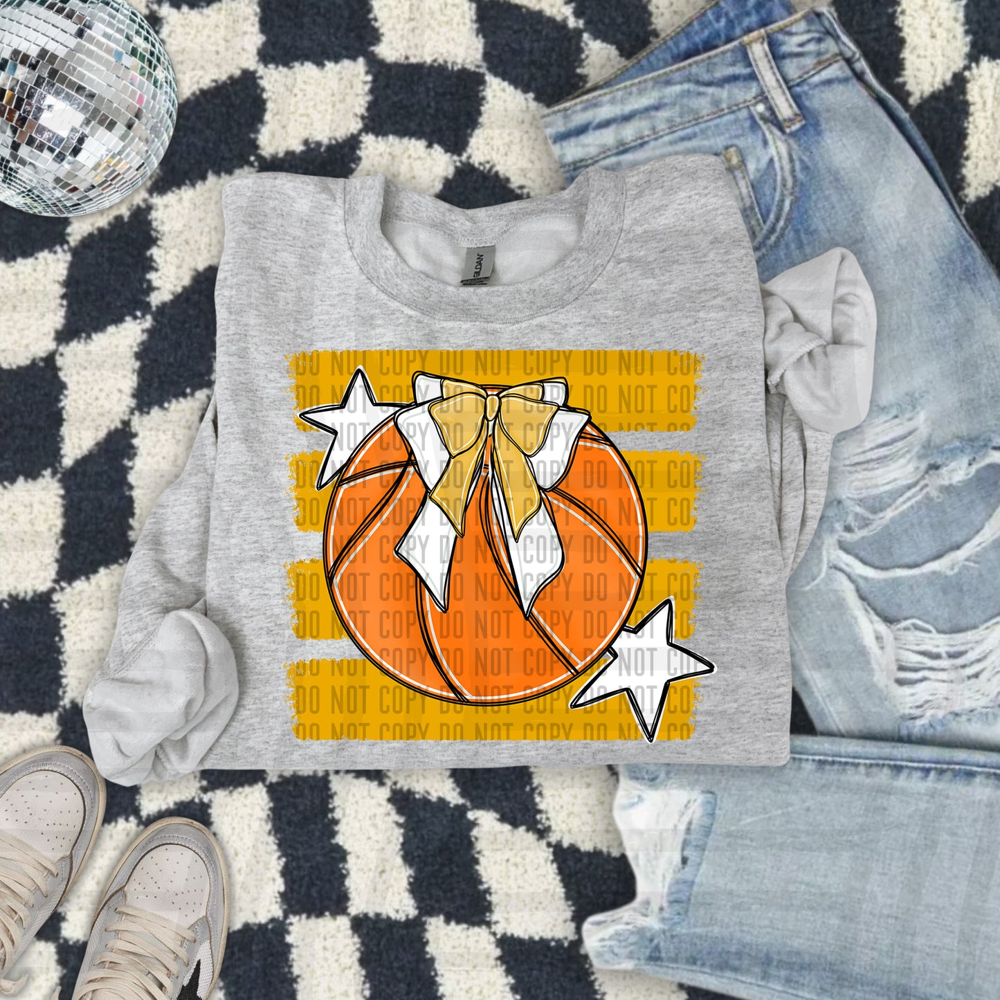 BASKETBALL BOW CC 2608-0010- Color Dropdown Digital Download 300DPI PNG FILE