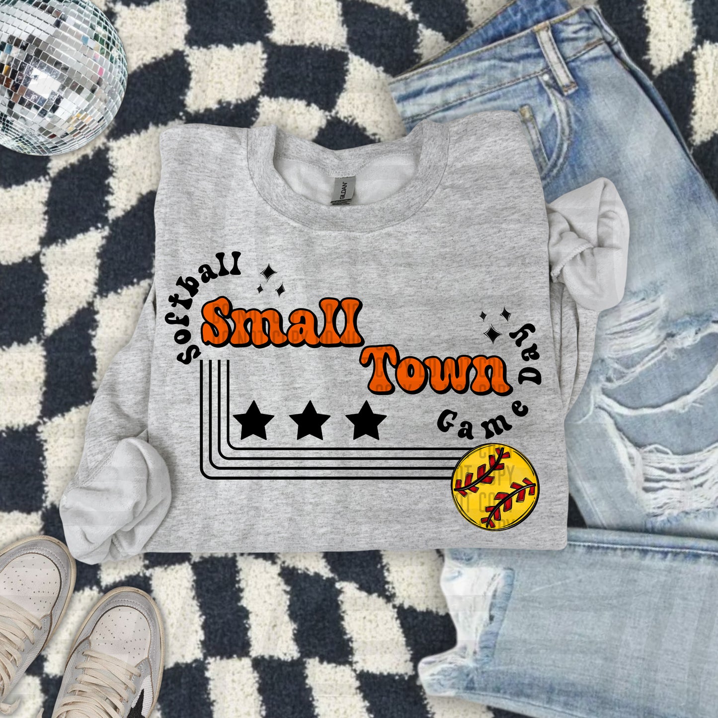 SOFTBALL - Small town - Color Dropdown Digital Download 300DPI PNG FILE