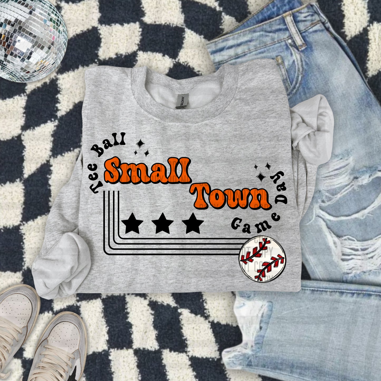 TEE BALL - Small town - Color Dropdown Digital Download 300DPI PNG FILE