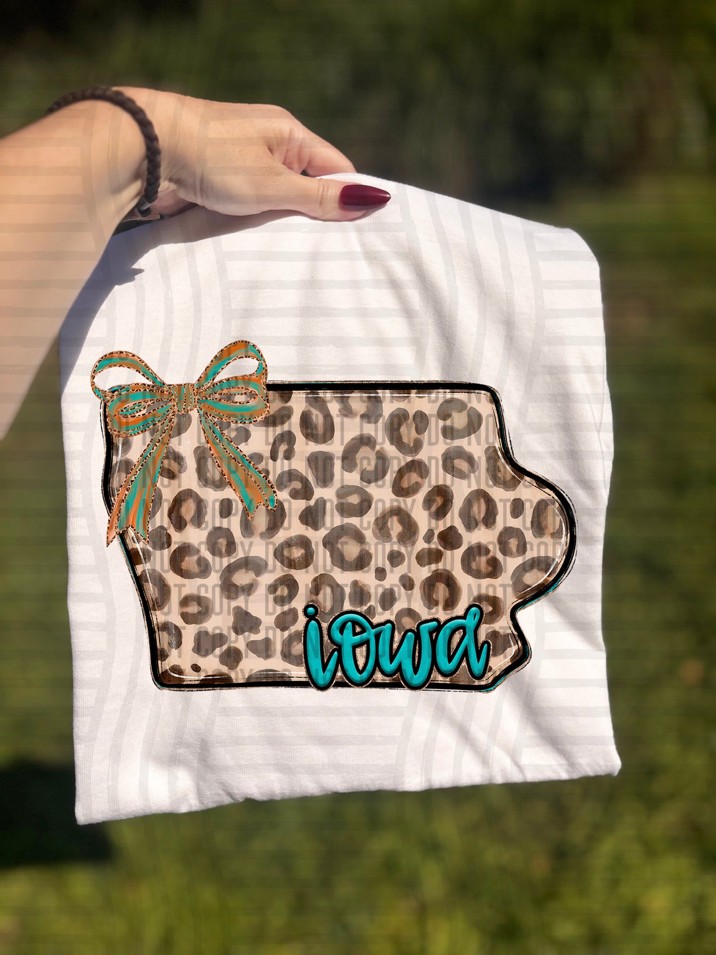 PICK A STATE -  Teal and Leopard - Digital download 300DPI PNG FILE