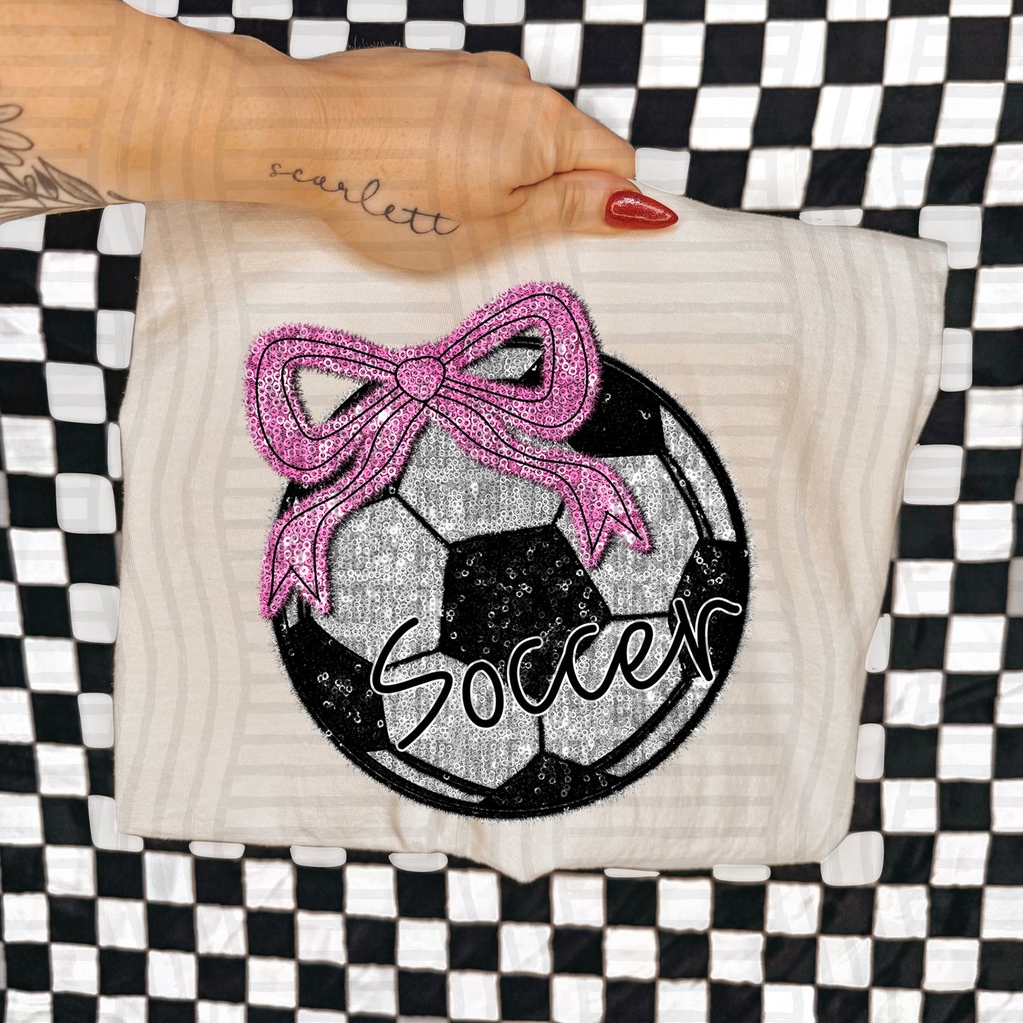 Soccer script -Faux sequin- Color Dropdown Digital Download 300DPI PNG FILE