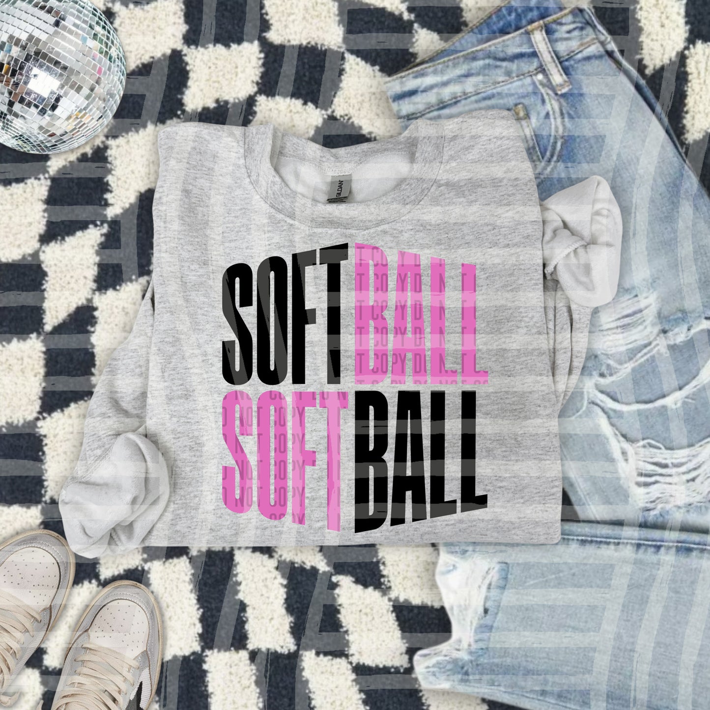 SOFTBALL word art - Color Dropdown Digital Download 300DPI PNG FILE