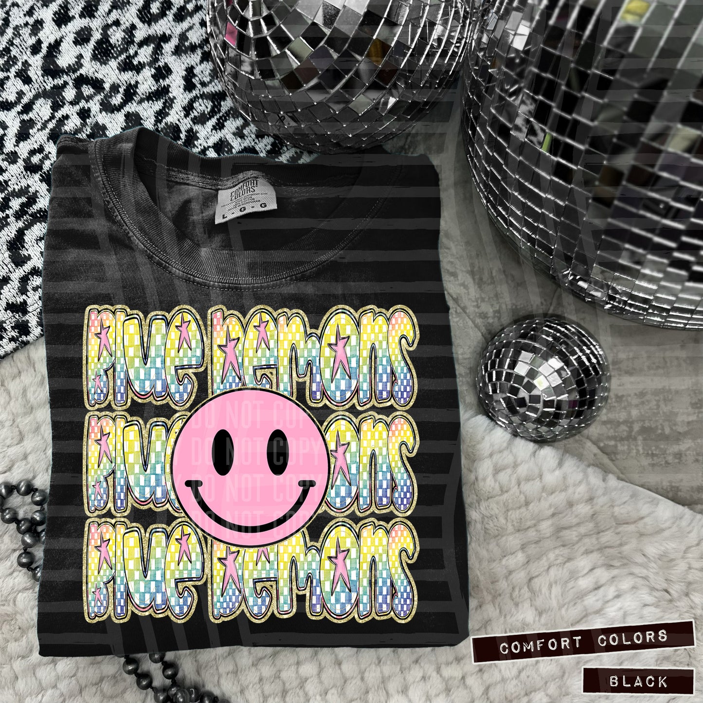 Rainbow Checker Pink Happy Triple Stacked - Digital Download 300DPI PNG FILE
