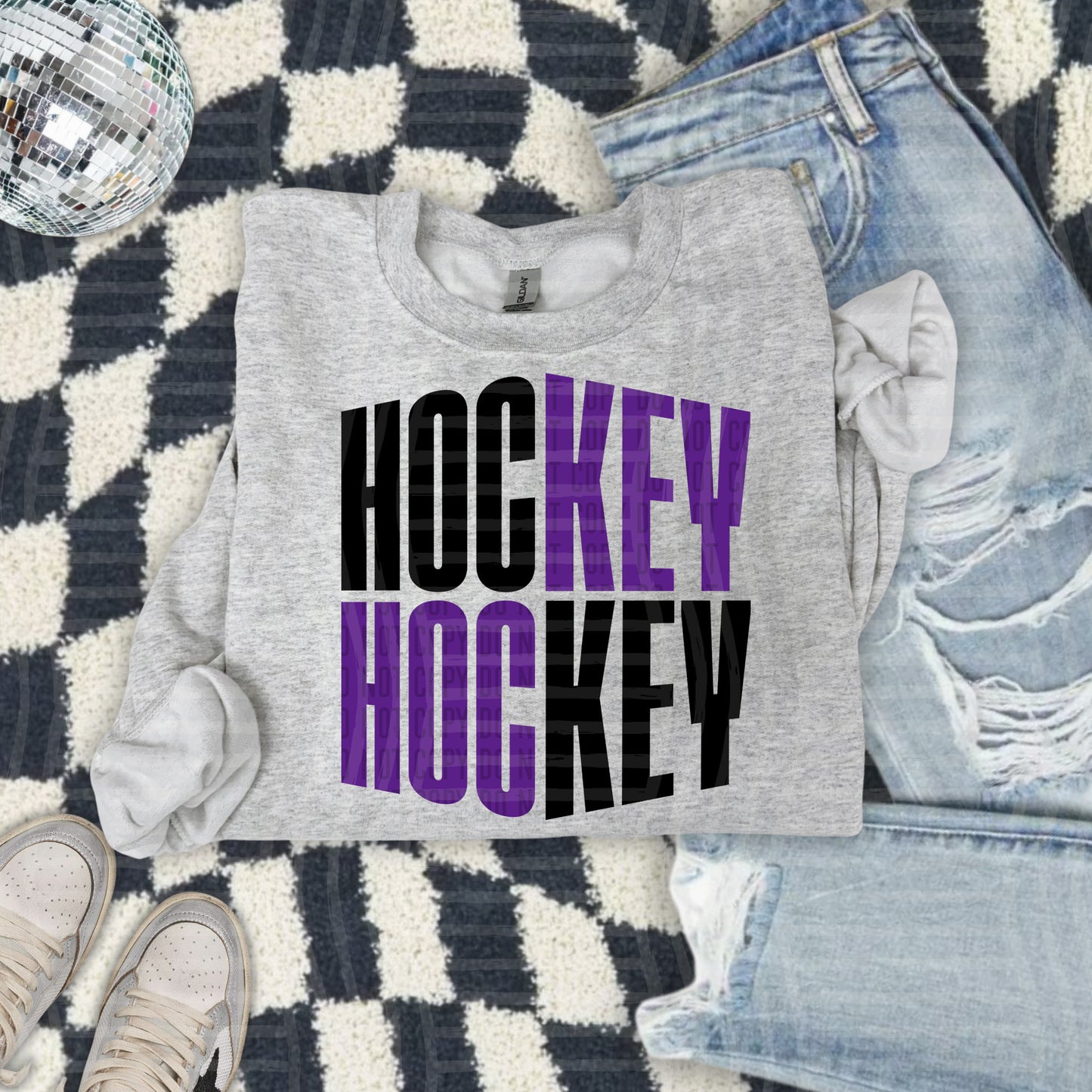 HOCKEY word art - Color Dropdown Digital Download 300DPI PNG FILE