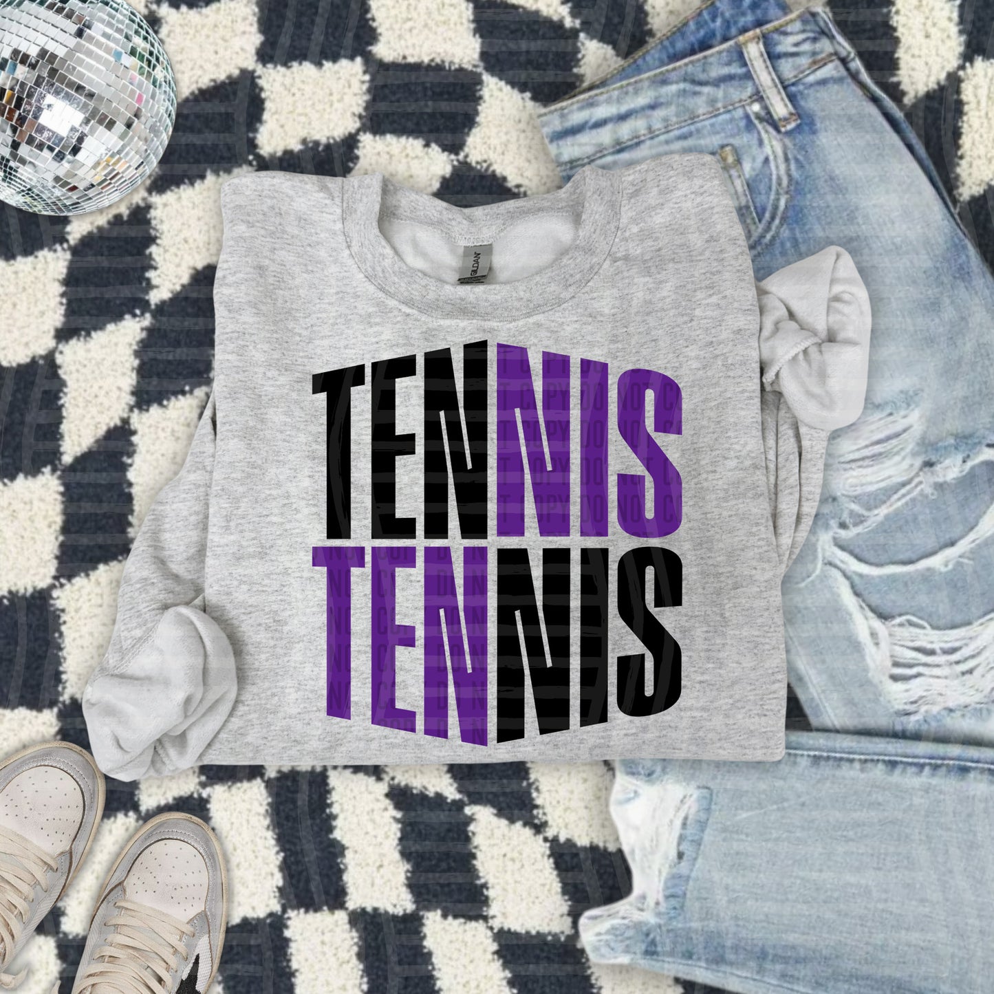TENNIS word art - Color Dropdown Digital Download 300DPI PNG FILE