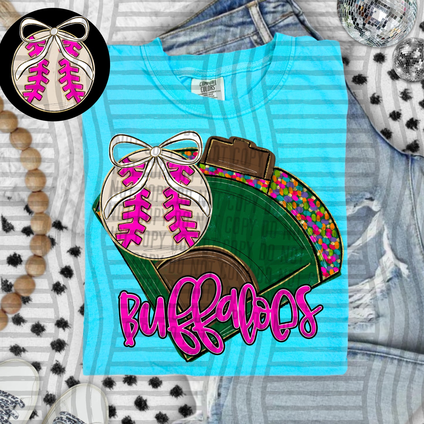 Preppy Baseball Field -optional pocket + Custom + Dropdown - 300 dpi Digital Download