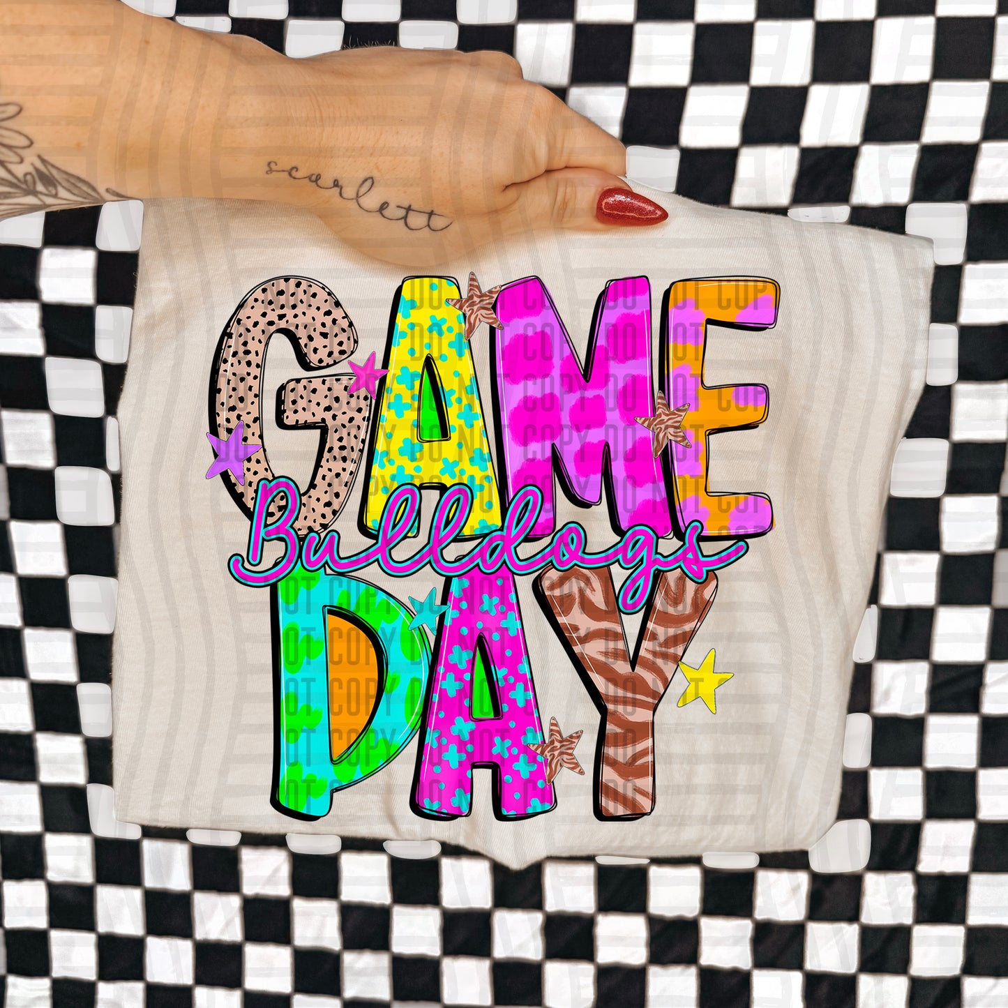 Funky Mix Up Game Day Custom + Dropdown  - 300 dpi Digital Download