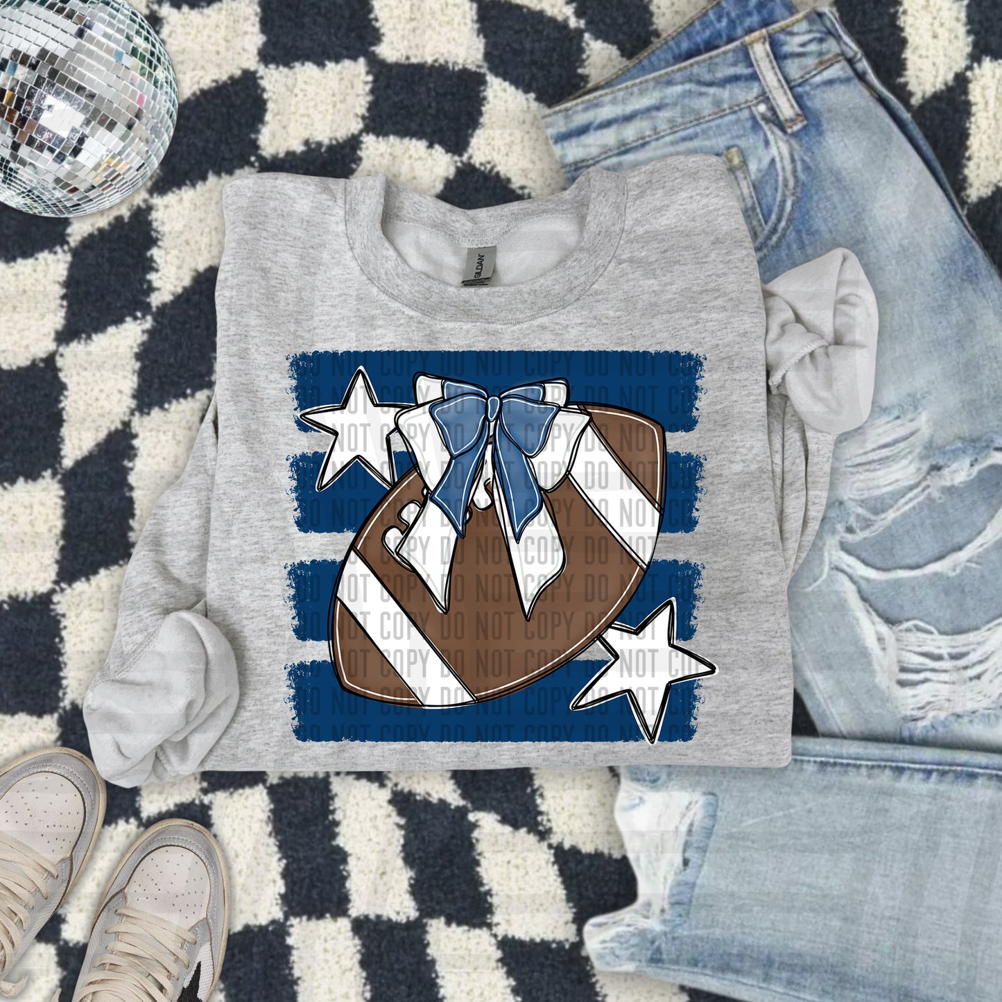 FOOTBALL BOW CC 2608-0009- Color Dropdown Digital Download 300DPI PNG FILE