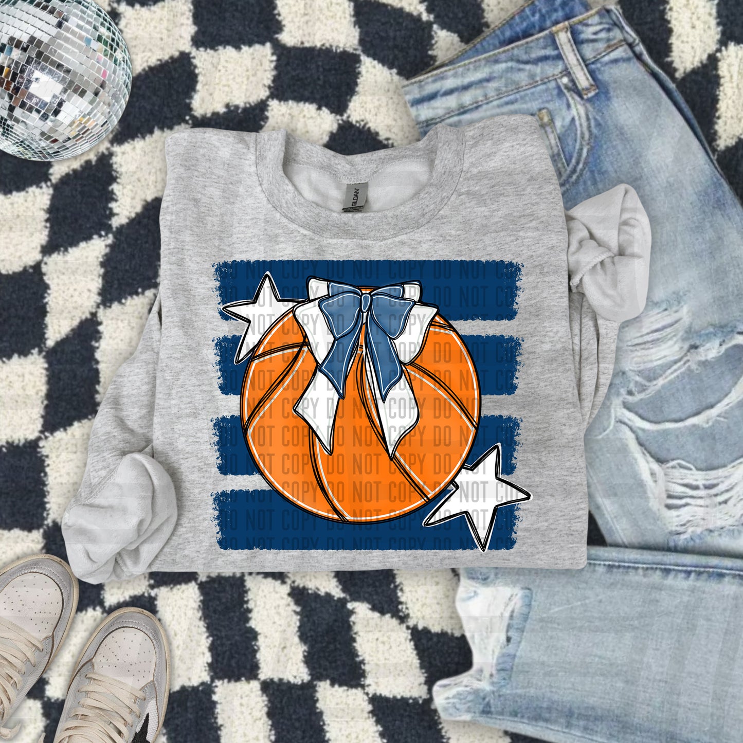 BASKETBALL BOW CC 2608-0010- Color Dropdown Digital Download 300DPI PNG FILE