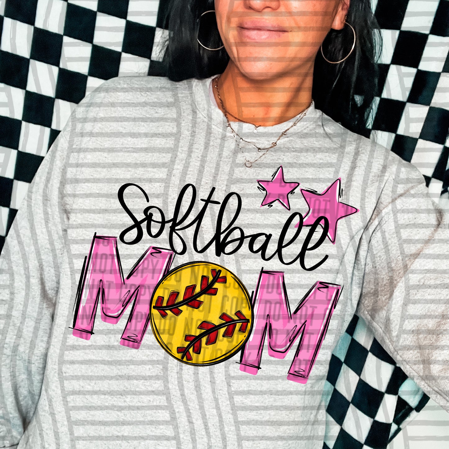 Softballl Mom - Color Dropdown Digital Download 300DPI PNG FILE