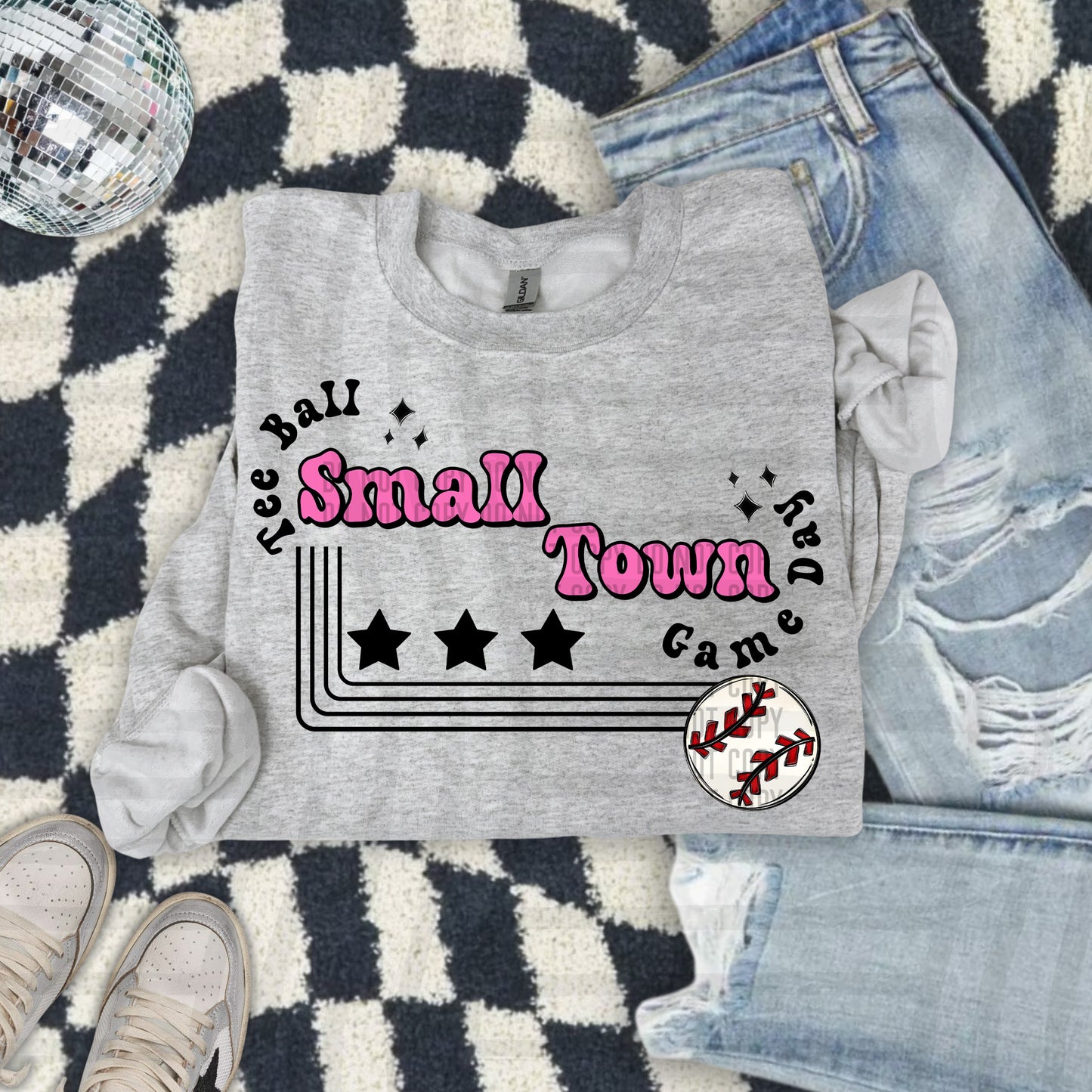 TEE BALL - Small town - Color Dropdown Digital Download 300DPI PNG FILE
