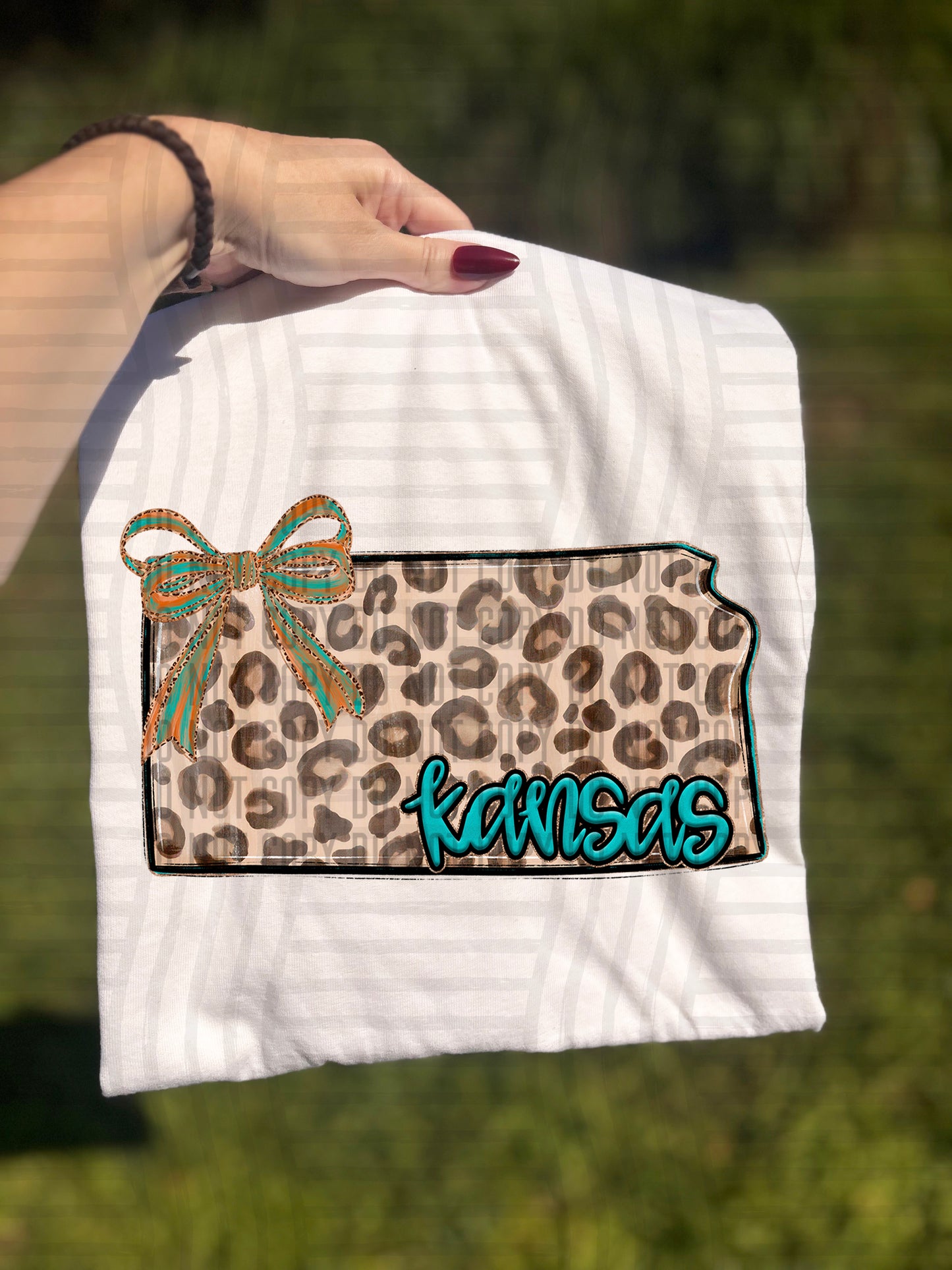 PICK A STATE -  Teal and Leopard - Digital download 300DPI PNG FILE