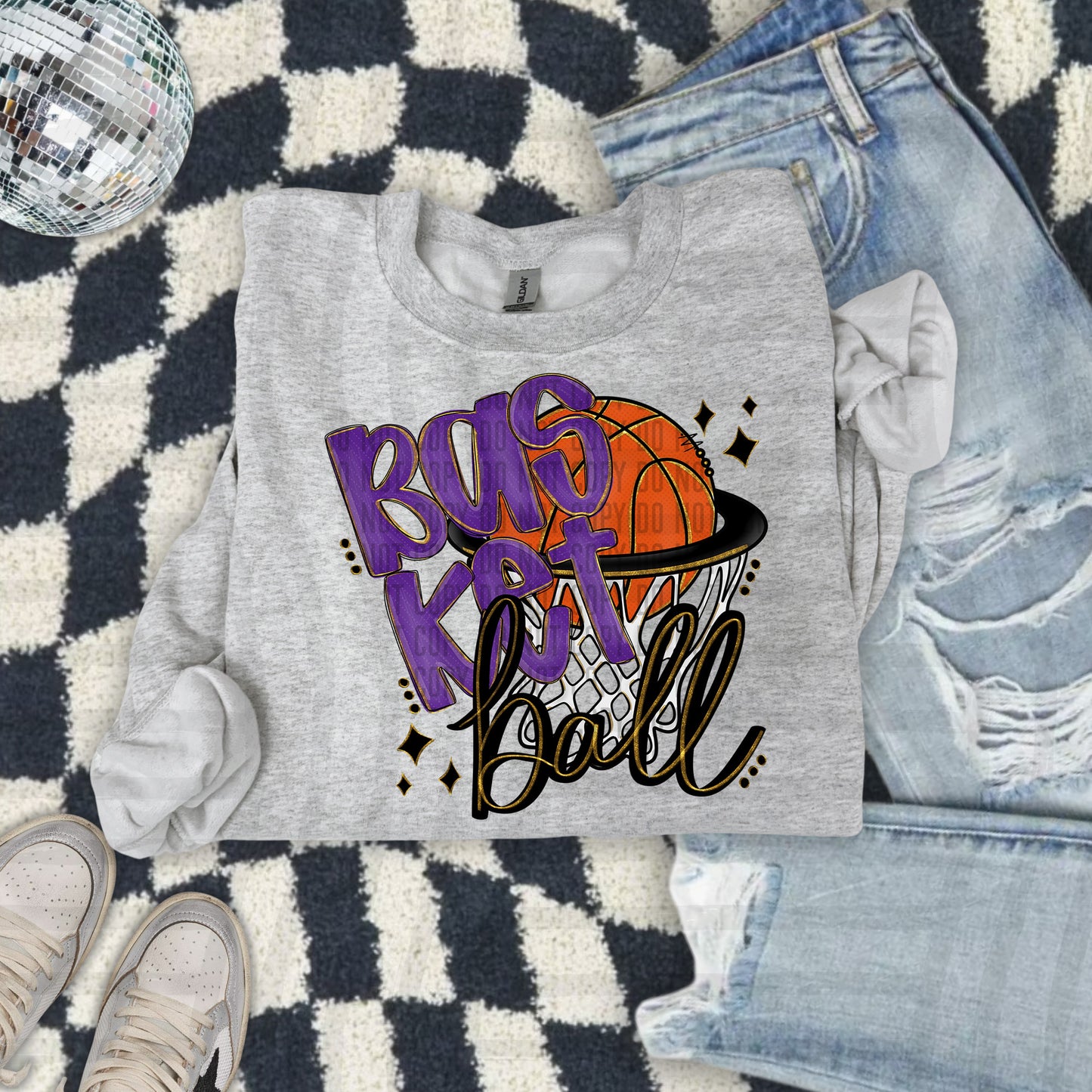 Basketball hoop -Color Dropdown Digital Download 300DPI PNG FILE