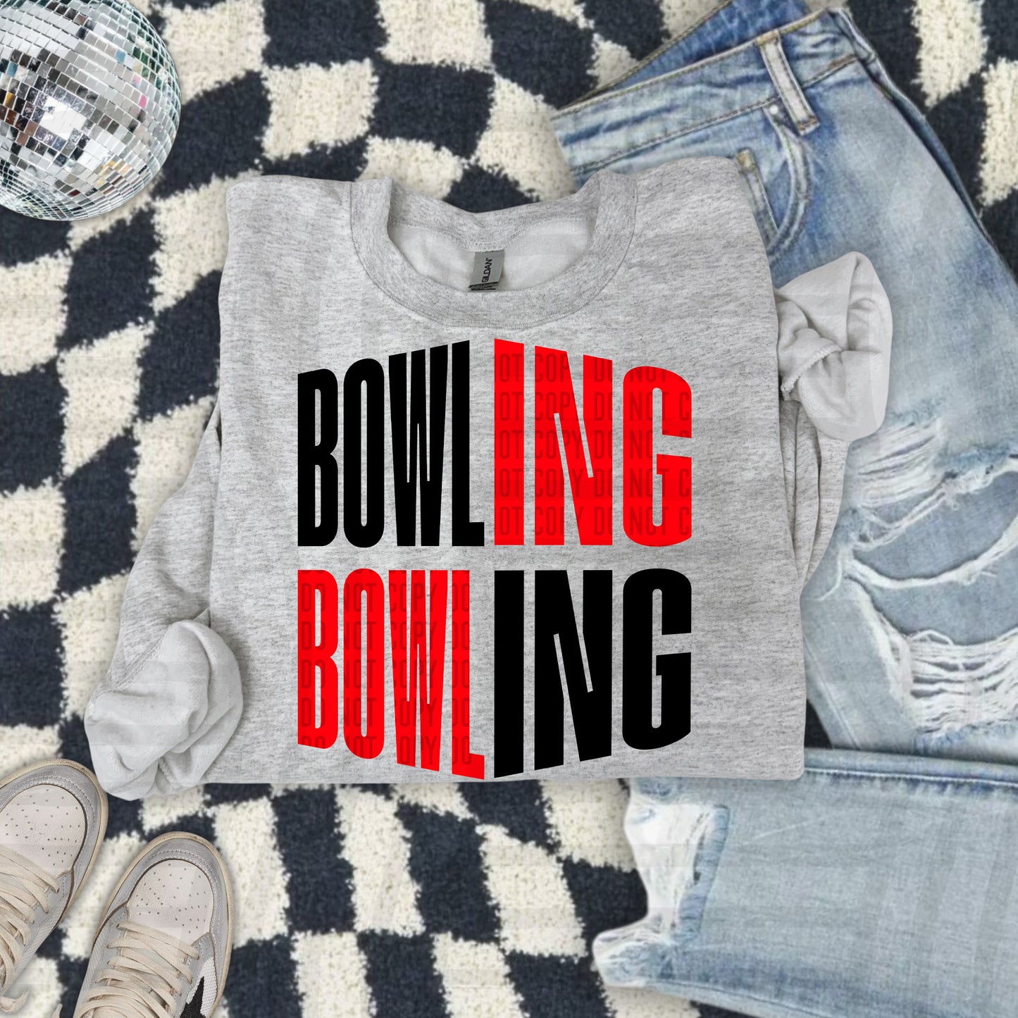 BOWLING word art - Color Dropdown Digital Download 300DPI PNG FILE