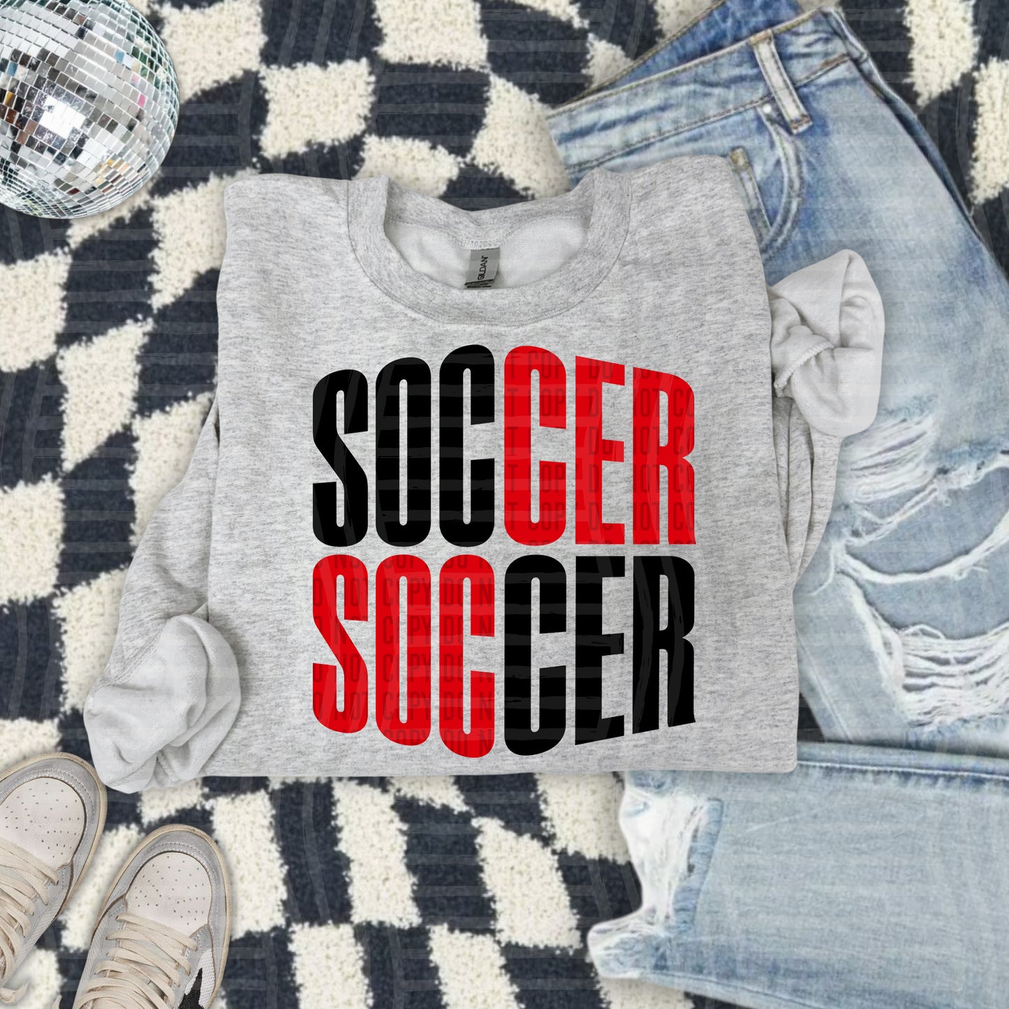 SOCCER word art - Color Dropdown Digital Download 300DPI PNG FILE