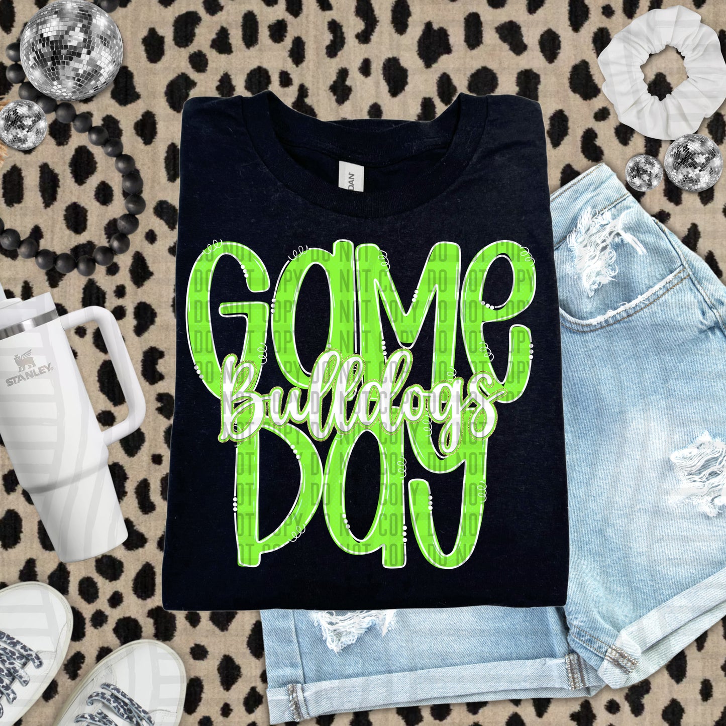 Lime- GAME DAY Doodles - 300 dpi Digital Download