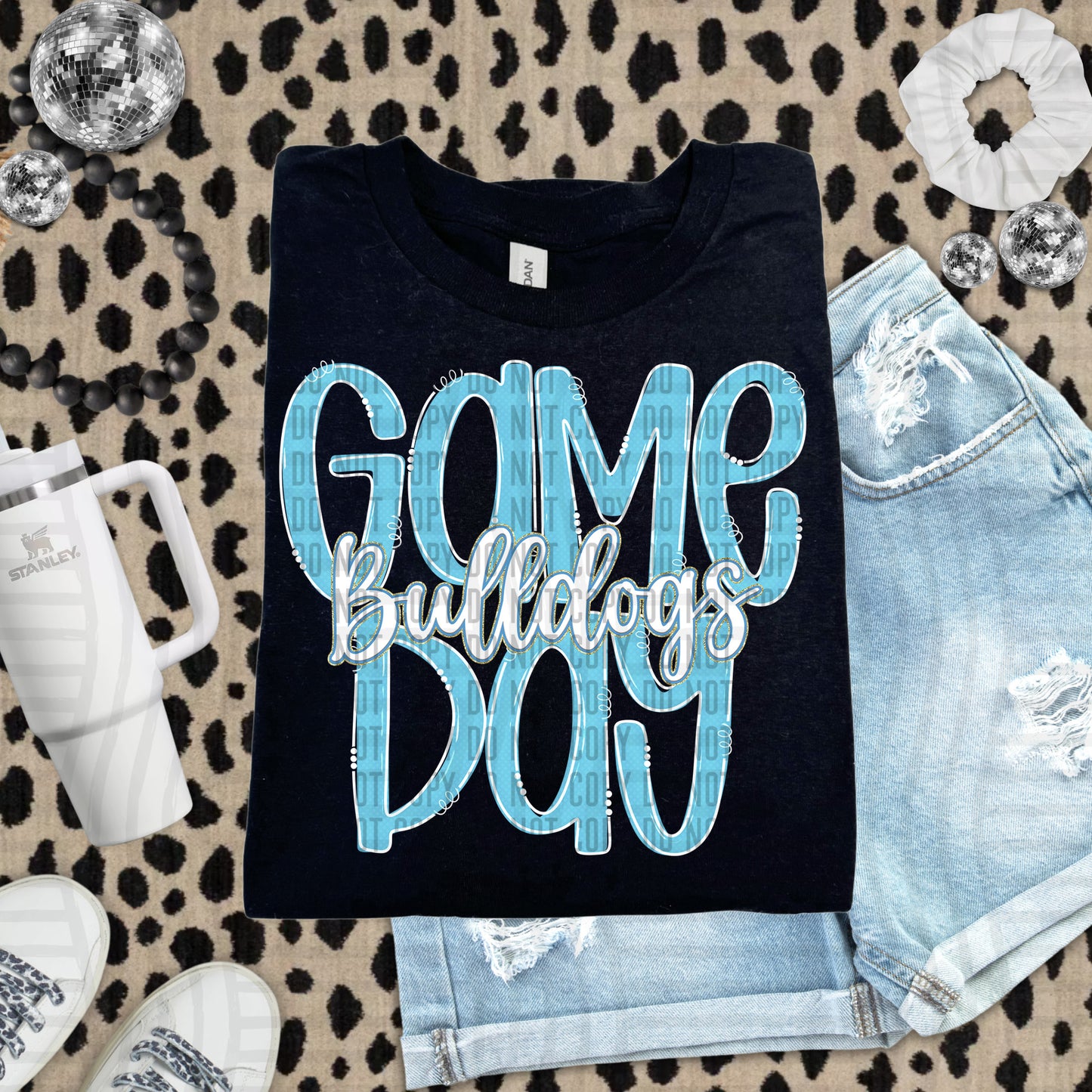 Bright Blue - GAME DAY Doodles - 300 dpi Digital Download