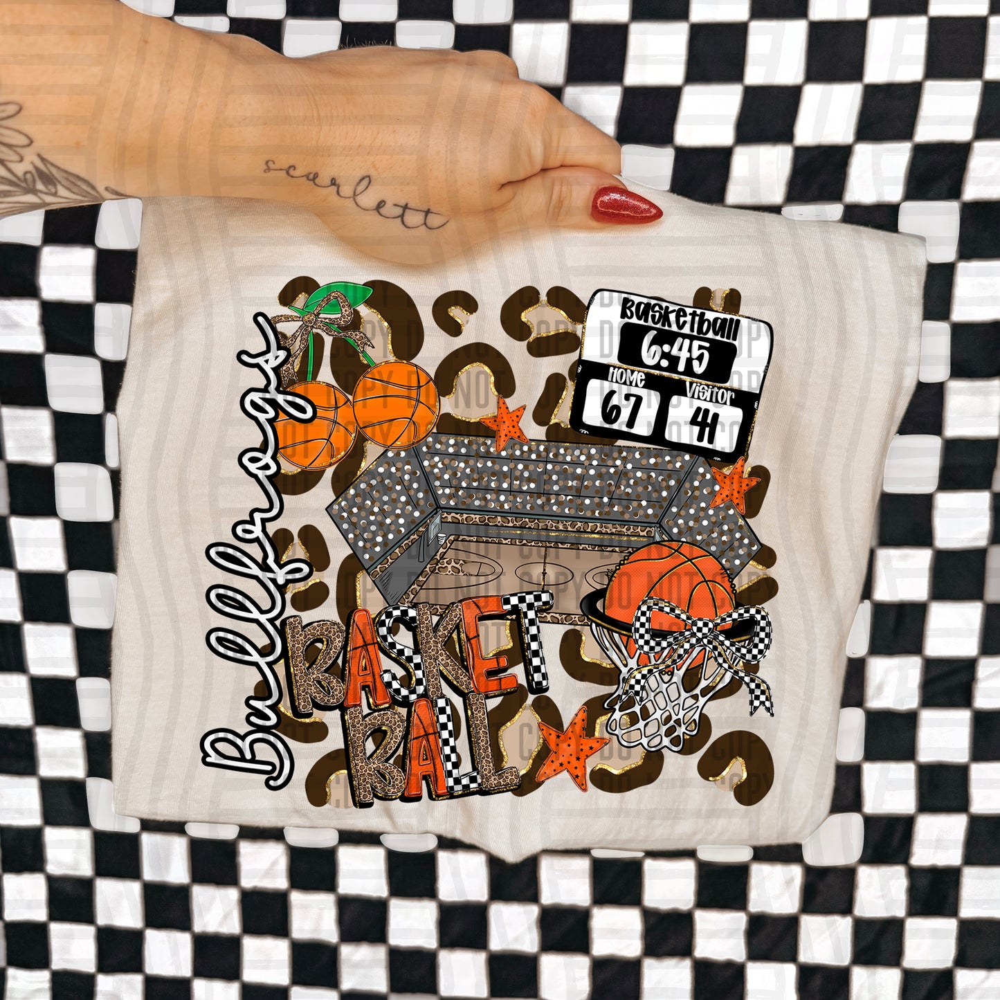 Basketball Leop - Custom + Dropdown  - 300 dpi Digital Download