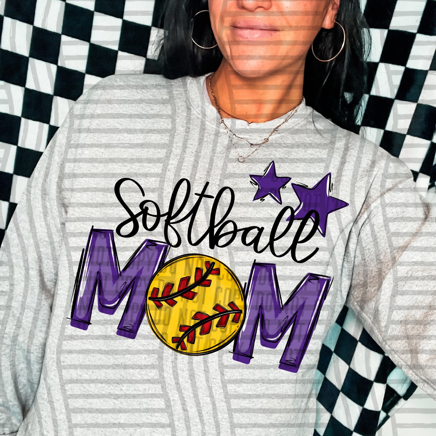 Softballl Mom - Color Dropdown Digital Download 300DPI PNG FILE