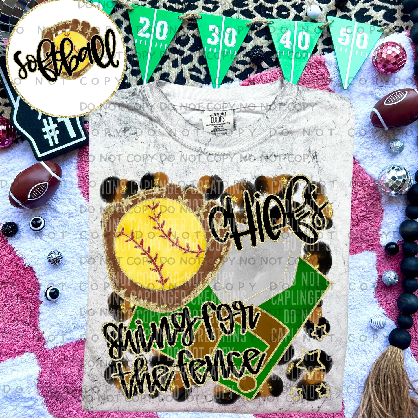 Swing for the fence - Animal Print SOFTBALL with optional sleeve/front- DROPDOWN + CUSTOM - Digital Download 300DPI PNG FILE