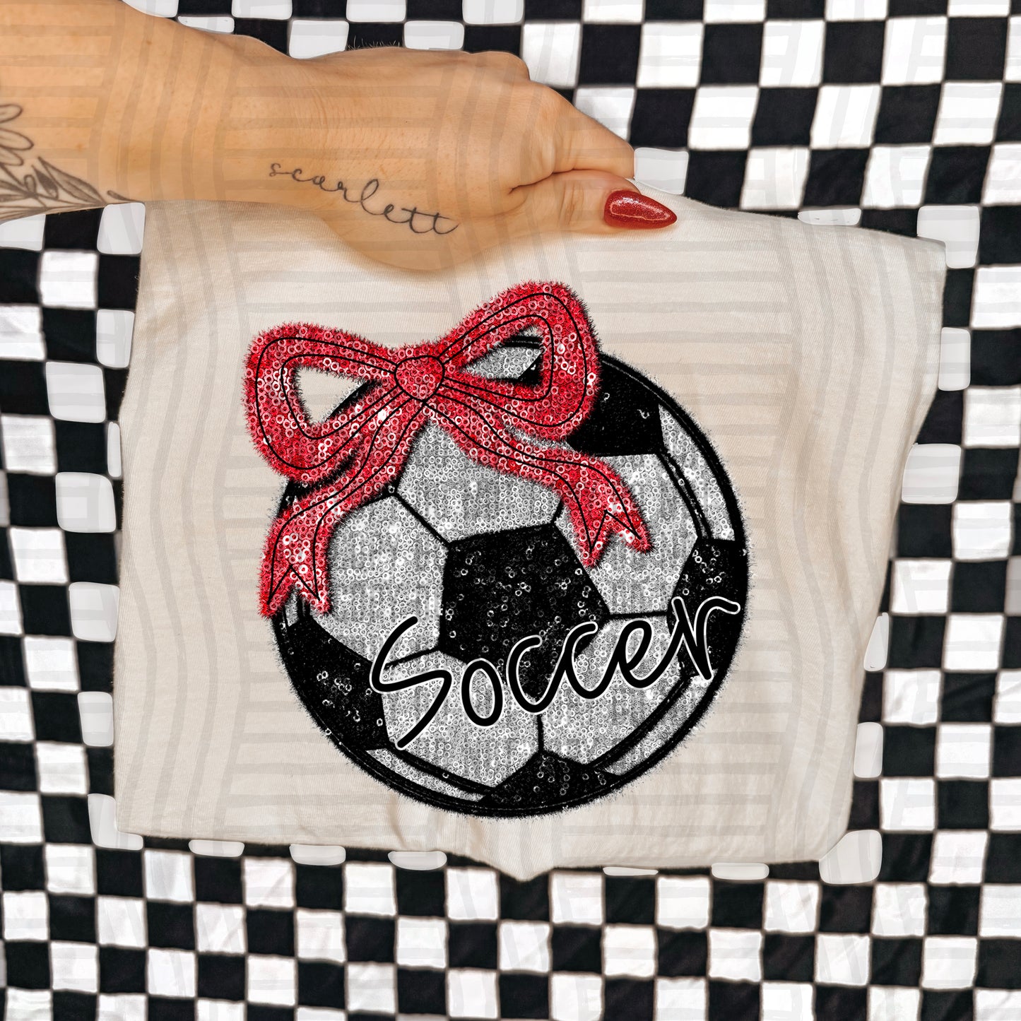 Soccer script -Faux sequin- Color Dropdown Digital Download 300DPI PNG FILE