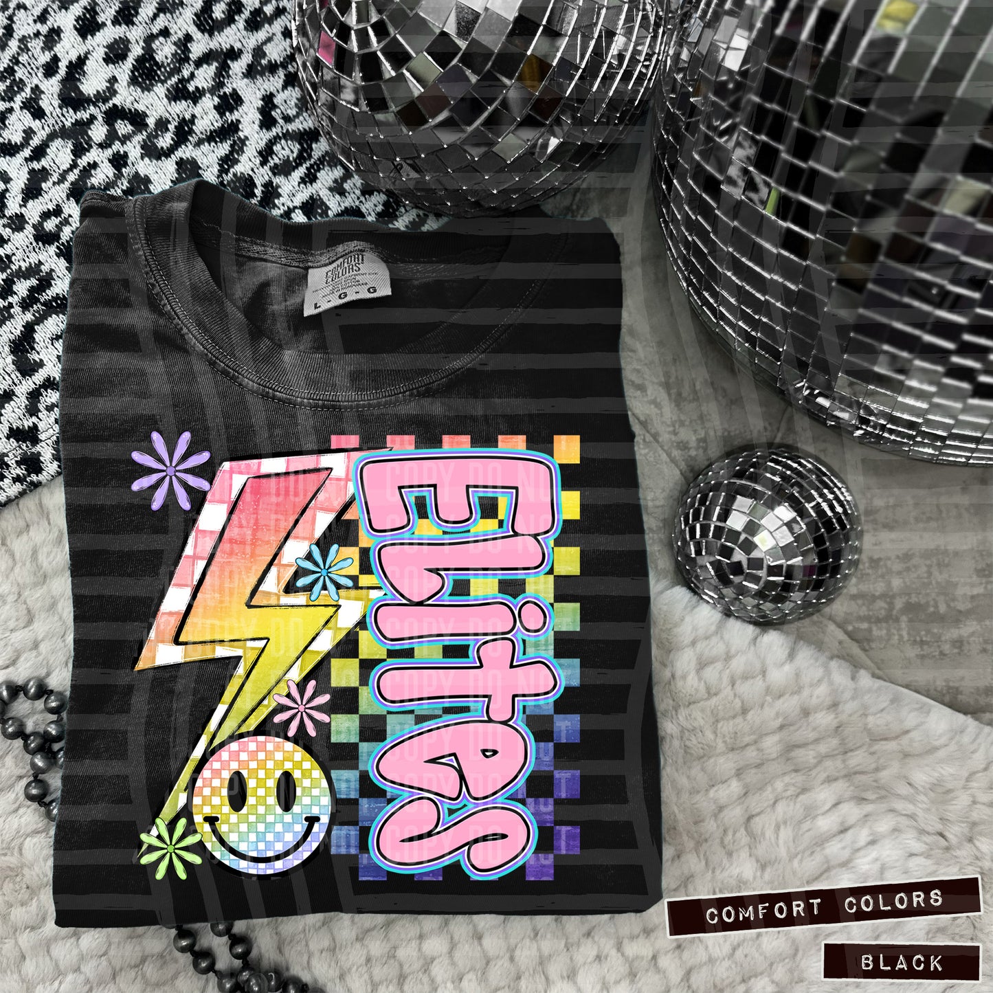 Sideways Rainbow Checker Bolt Happy Mascots Dropdown - Digital Download 300DPI PNG FILE
