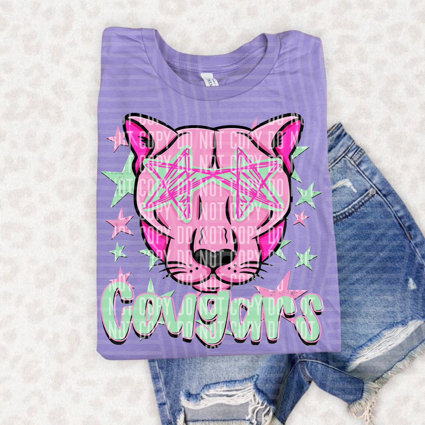 PREPPY STARRY EYED mascots pink/green -  Digital Download 300DPI PNG FILE