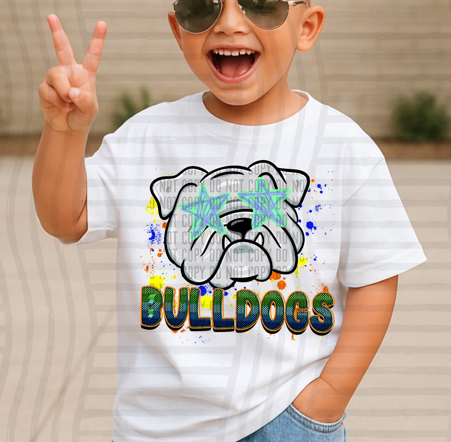Paint Splatter STARRY EYED mascots blue/green/orange -  Digital Download 300DPI PNG FILE