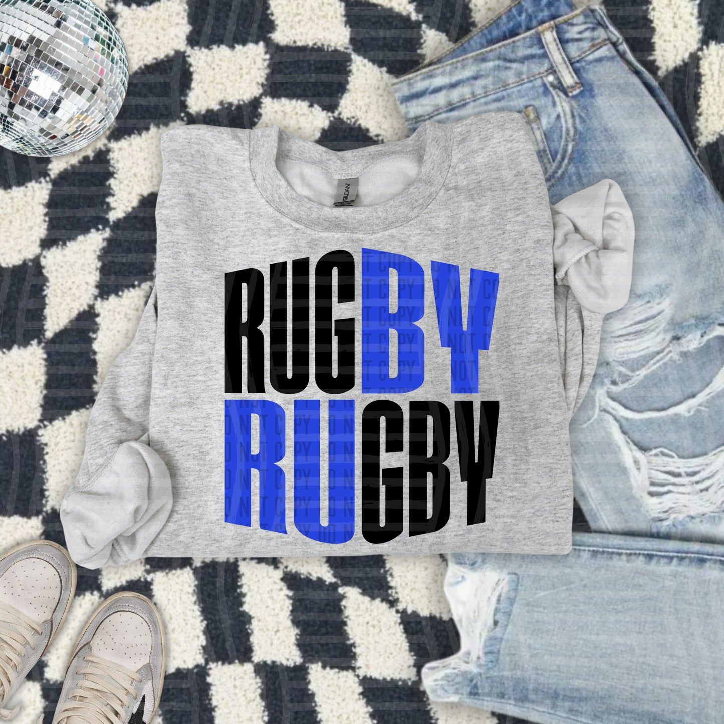 RUGBY word art - Color Dropdown Digital Download 300DPI PNG FILE
