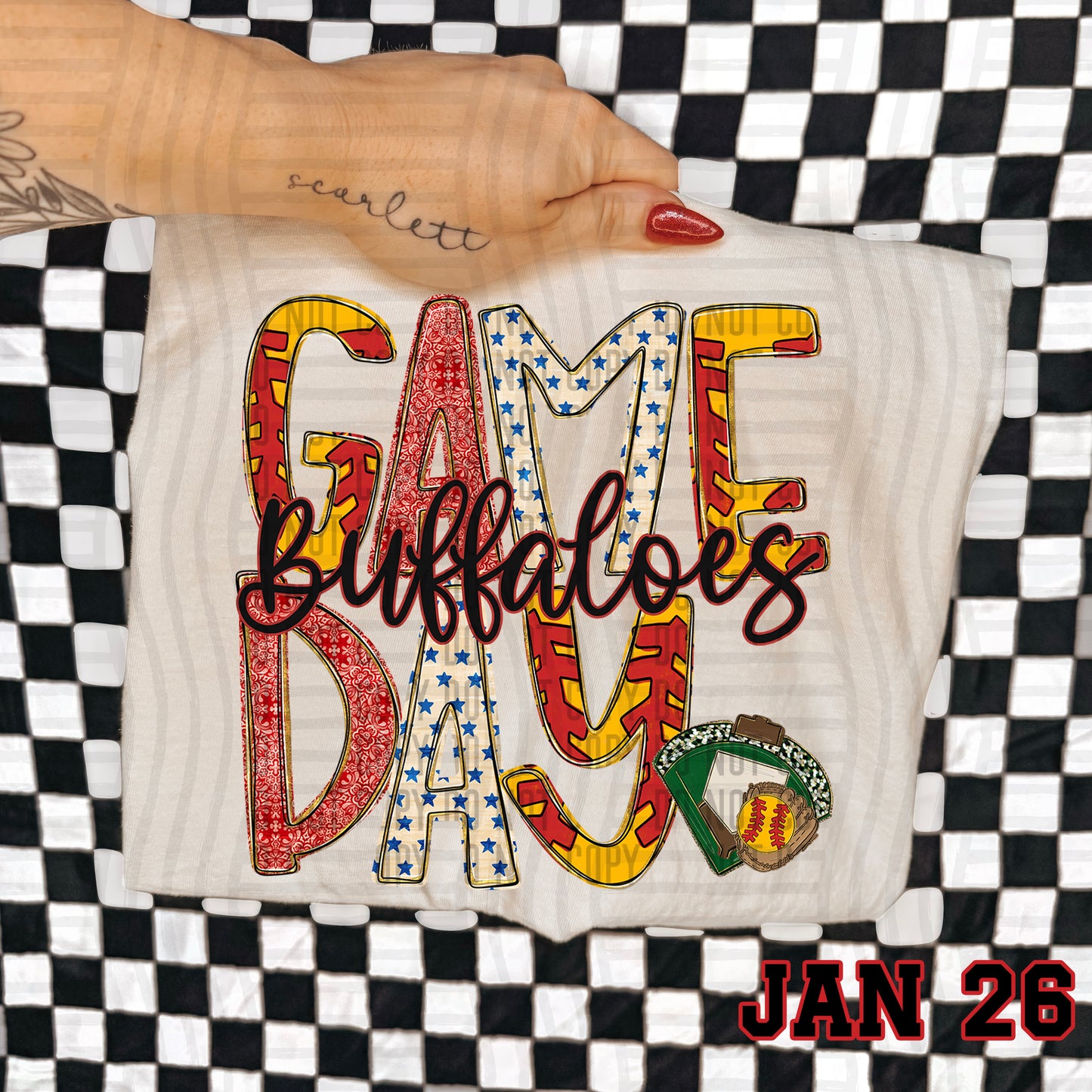 Game Day Softball- Custom + DROPDOWN - 300 DPI digital download