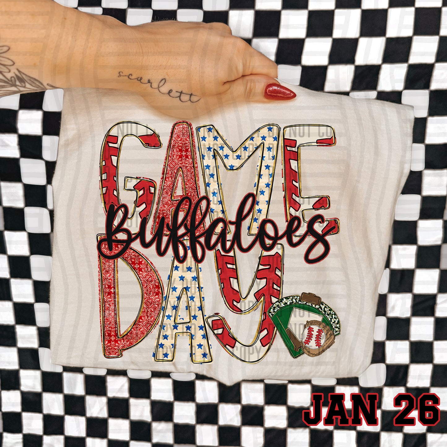 Game Day BASEBALL- Custom + DROPDOWN - 300 DPI digital download